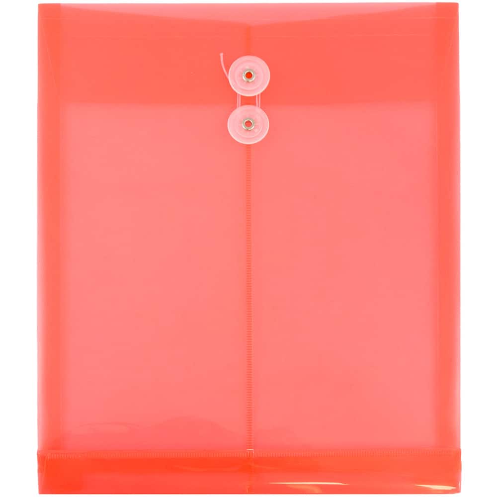 JAM Paper Letter Size Plastic Envelopes with Button & String Tie Closure, 12ct.