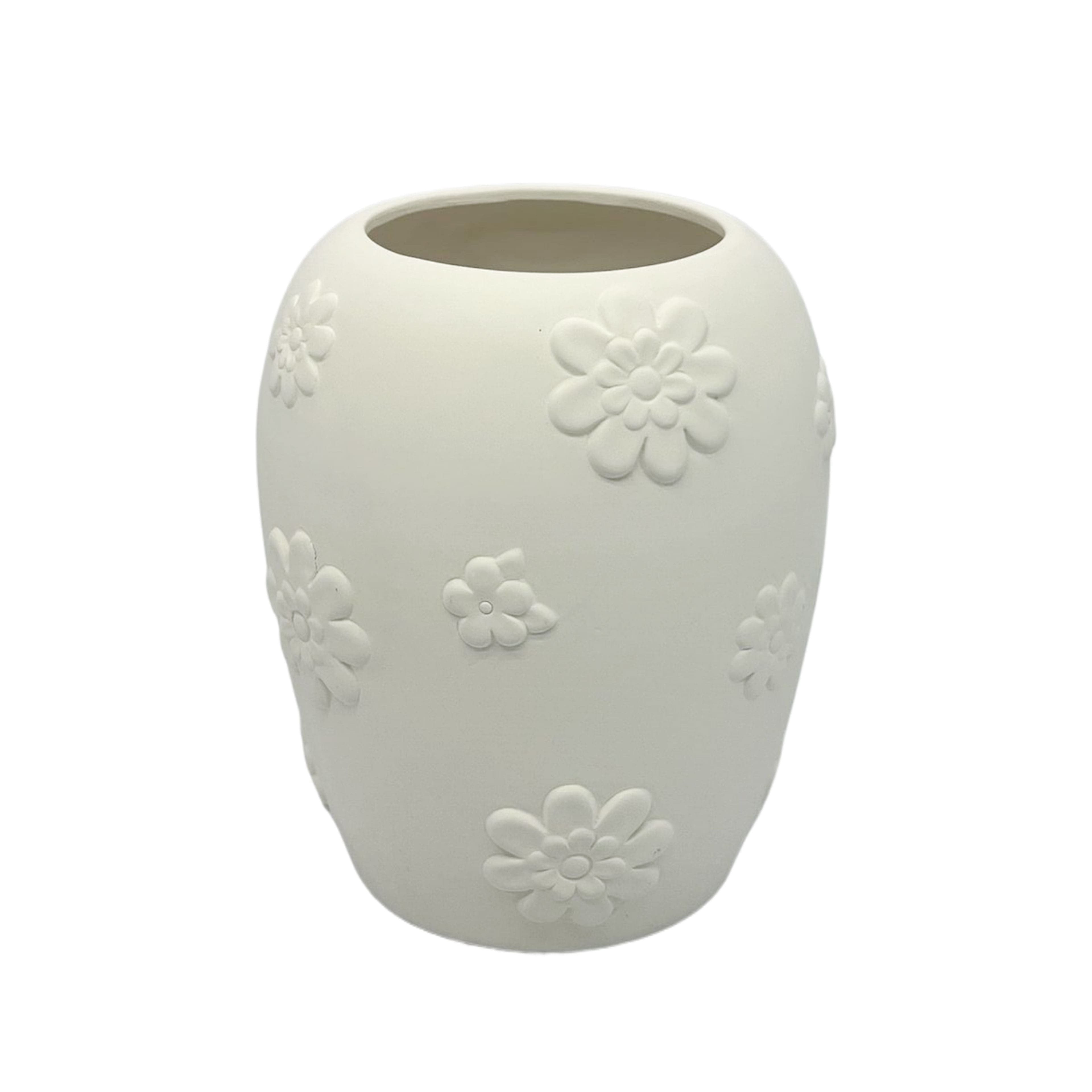 6.5&#x22; Floral DIY Ceramic Vase by Make Market&#xAE;