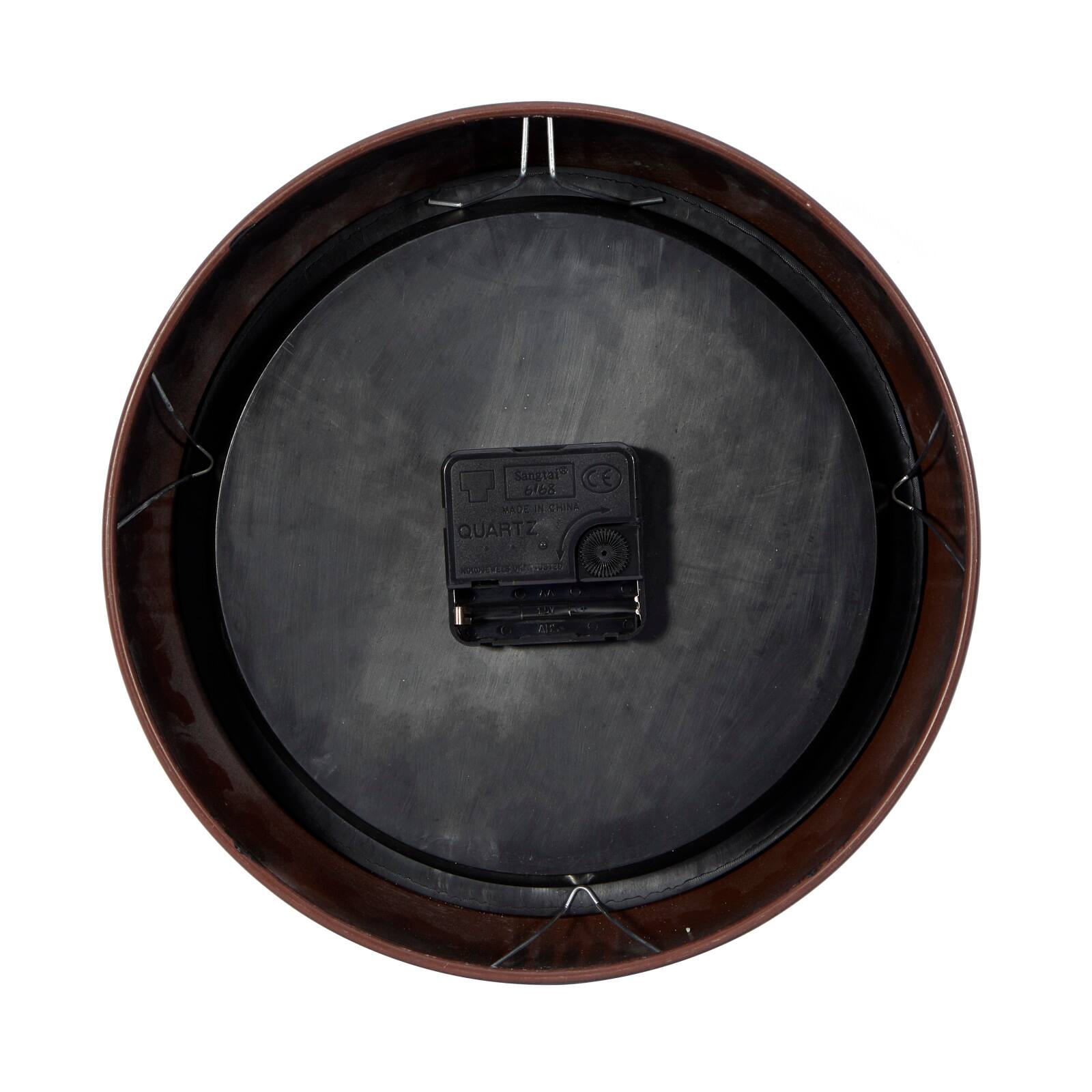 Set of 2 White Metal Vintage Wall Clock, 10" x 10"