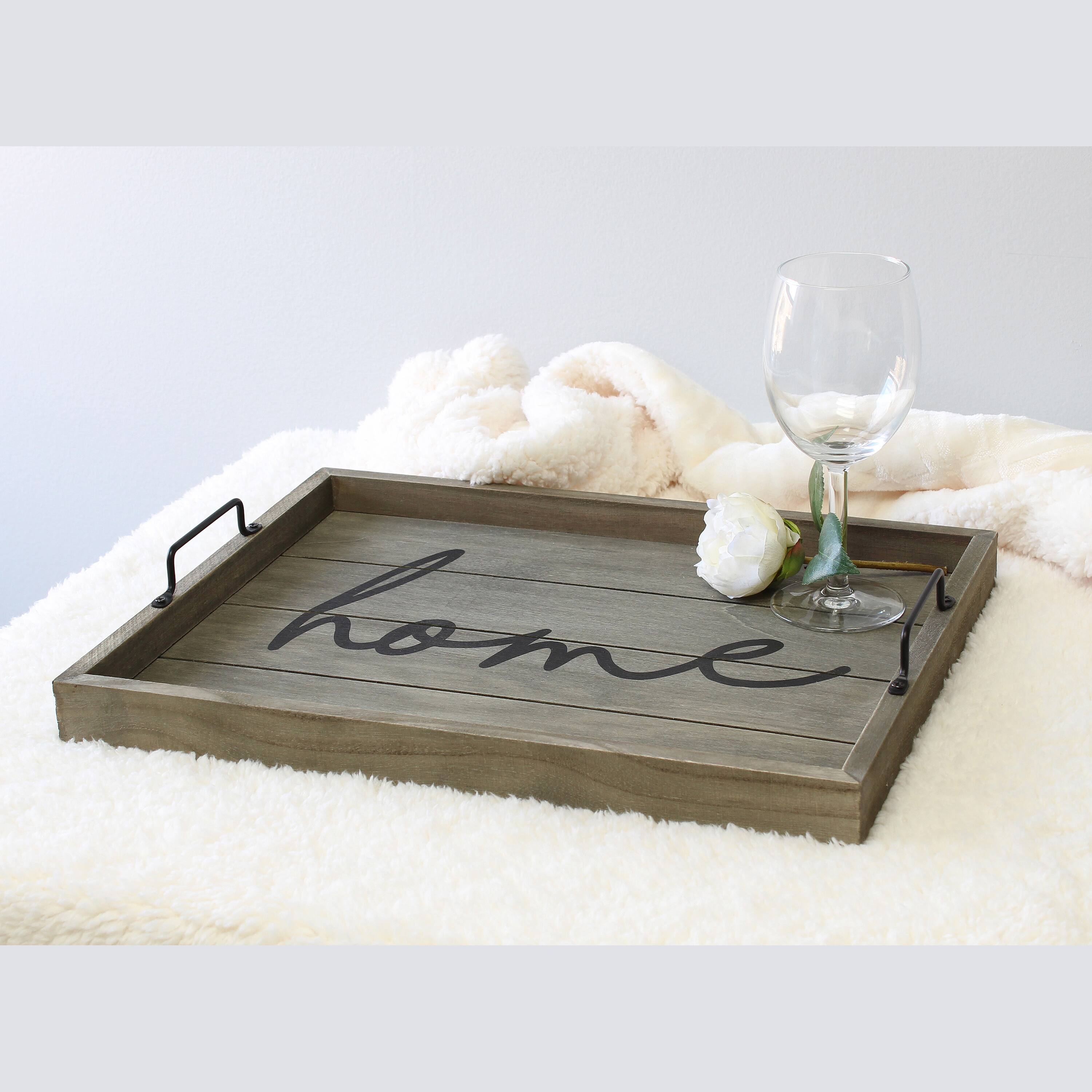 Elegant Designs&#x2122; 15.5&#x22; Home Serving Tray with Handles