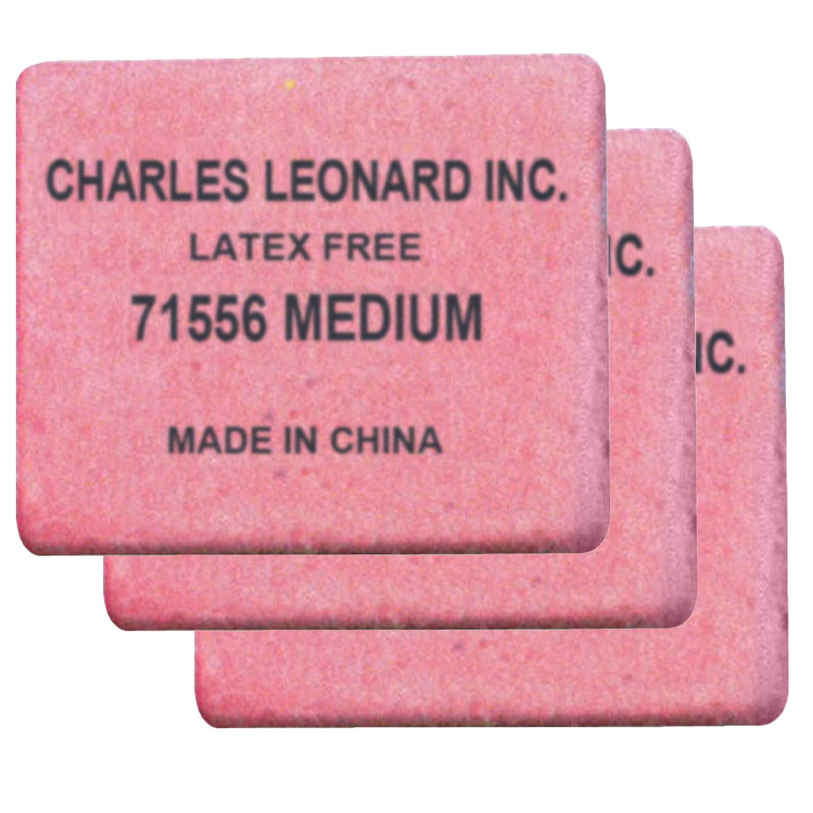 Charles Leonard Medium Synthetic Pink Pencil Eraser Block, 180ct.