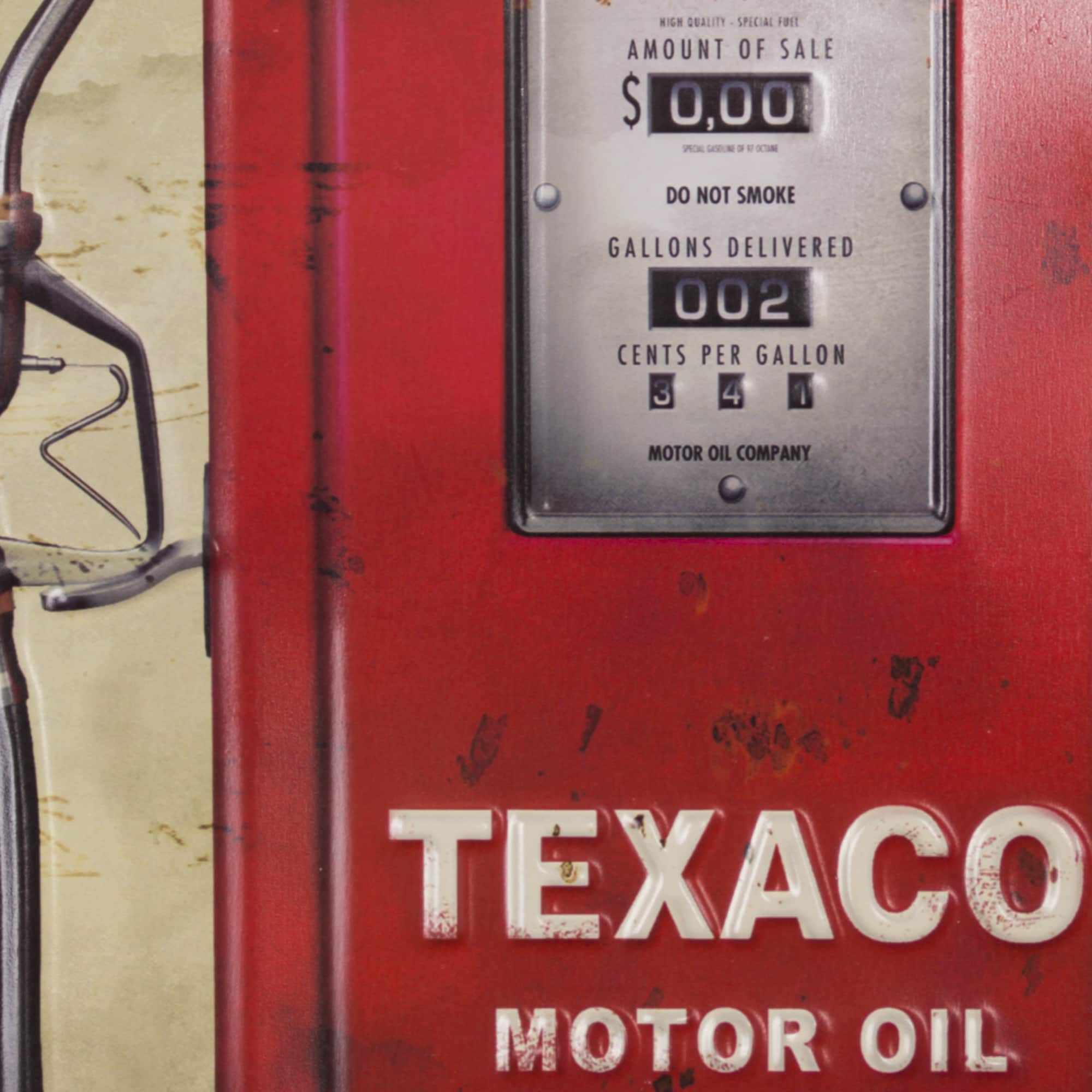 American Art D&#xE9;cor&#x2122; 23.5&#x22; Vintage Texaco Motor Oil Gasoline Pump Embossed Metal Sign