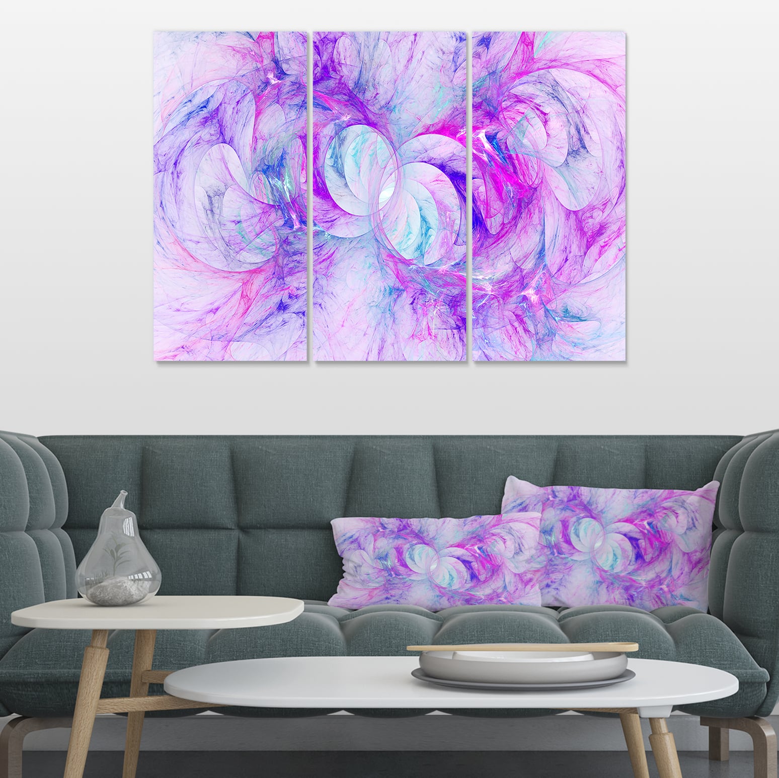 Designart - Light Purple Fractal Texture - Abstract Canvas Art Print