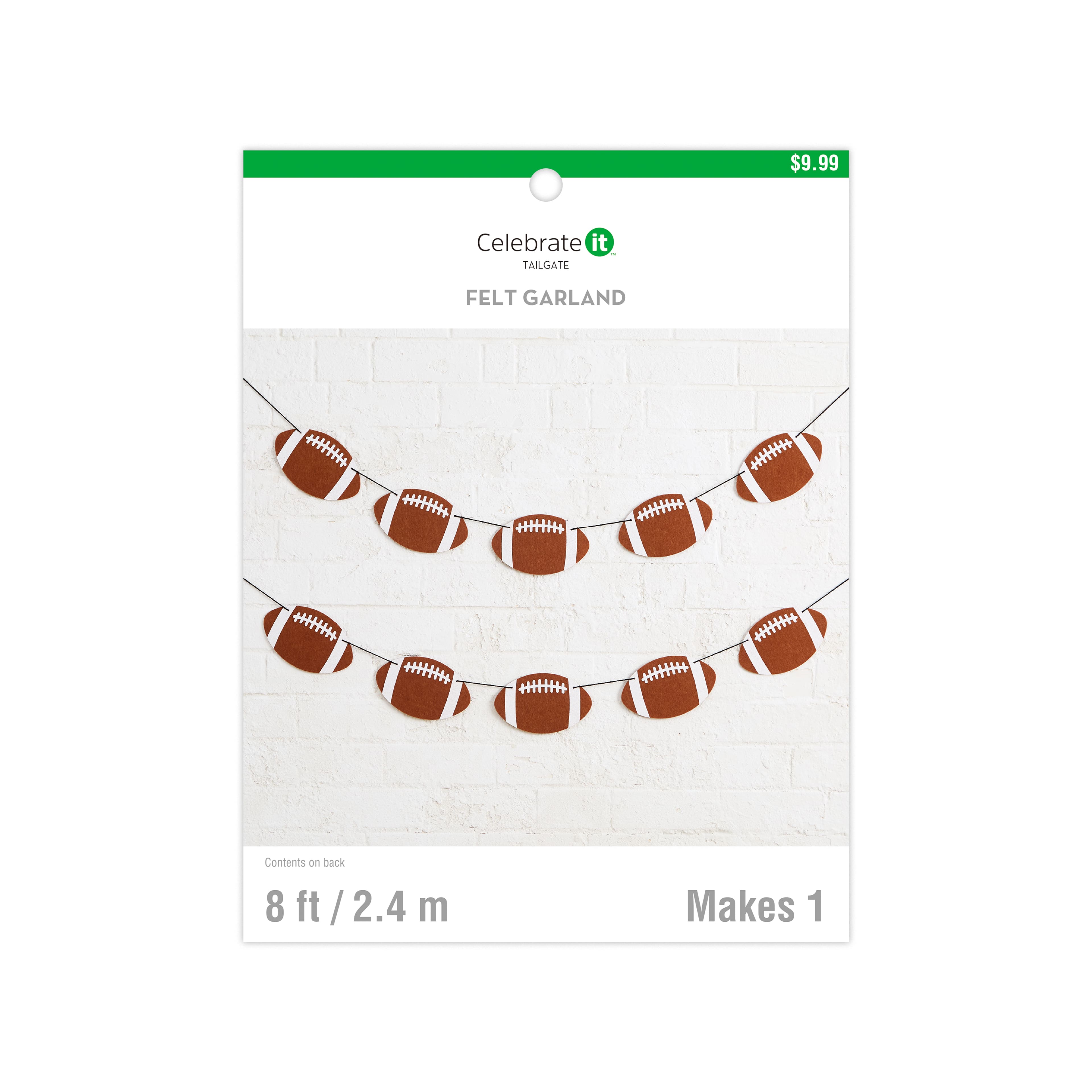 8ft. Football Felt Garland by Celebrate It&#x2122;