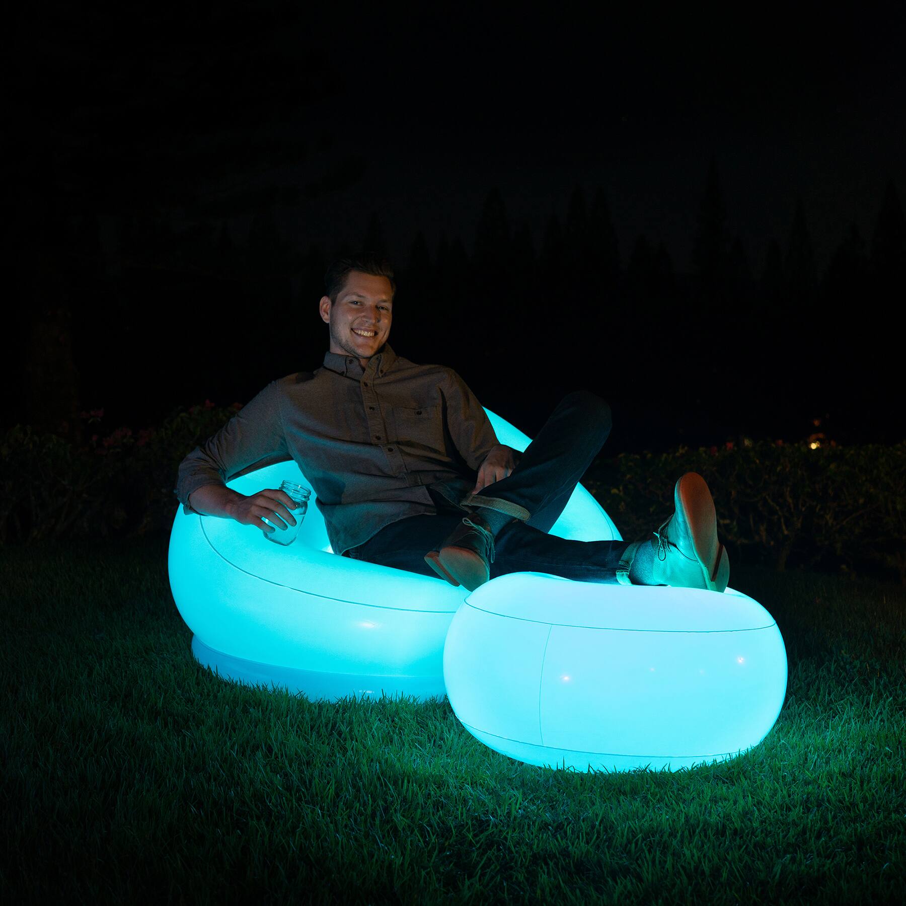 AirCandy Illuminated Color Changing Remote Controlled Ottoman