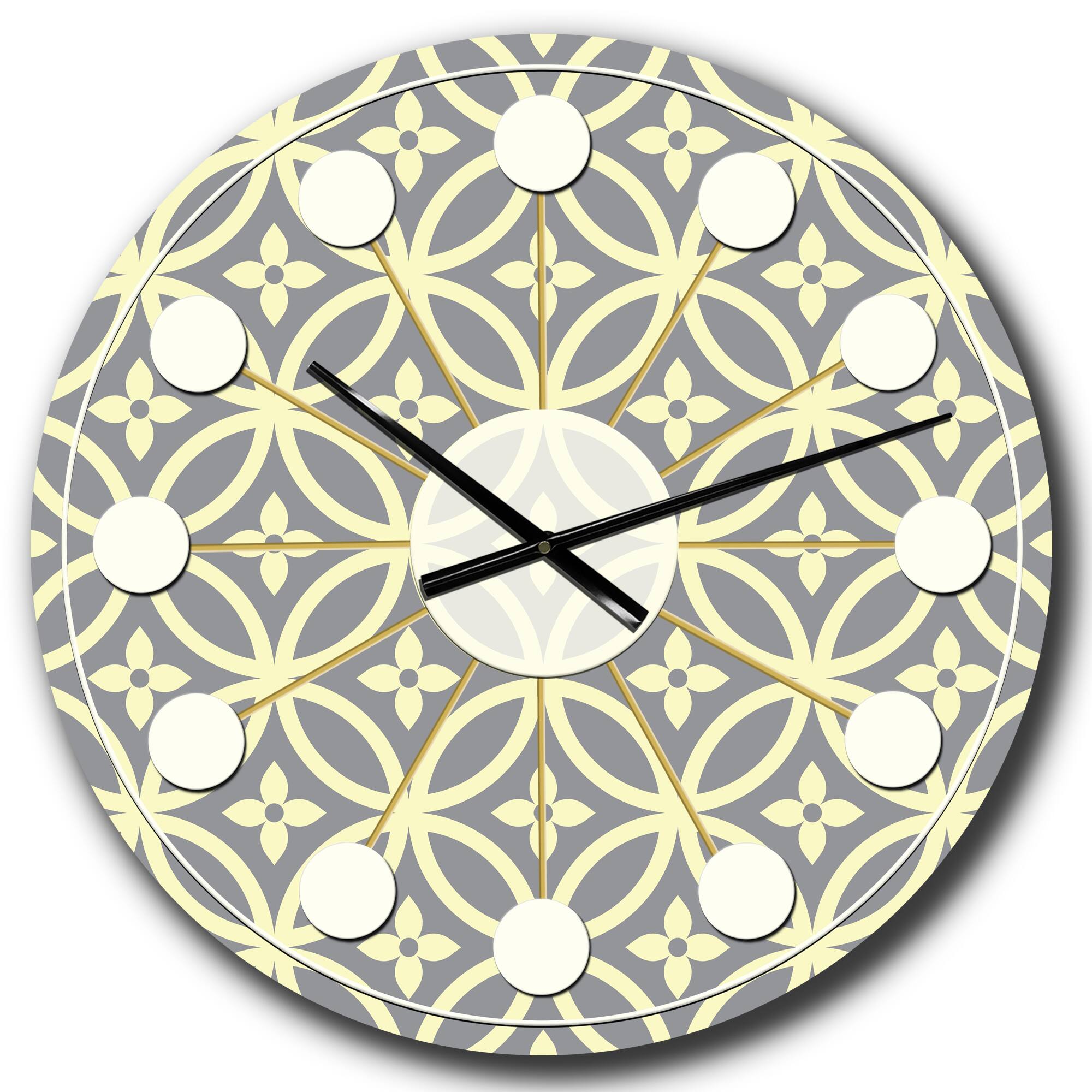 Designart 'Retro Ornamental Pattern Ii Mid-Century Modern Wall Clock