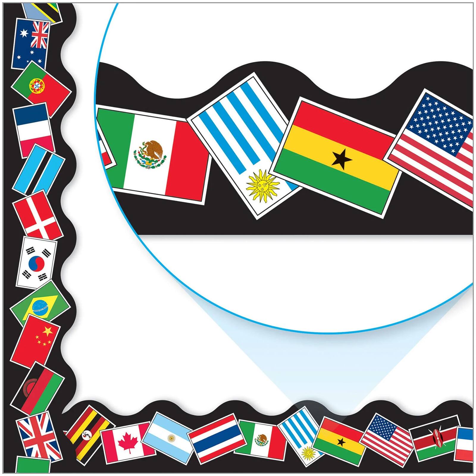 Trend Enterprises&#xAE; Terrific Trimmers&#xAE; World Flags Borders, 234ft.