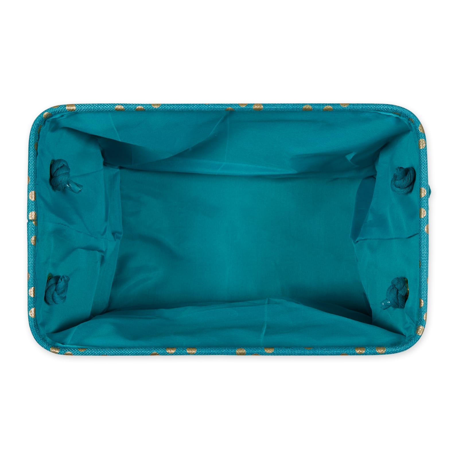 Medium Polyester Rectangle Bin With Gold Dots