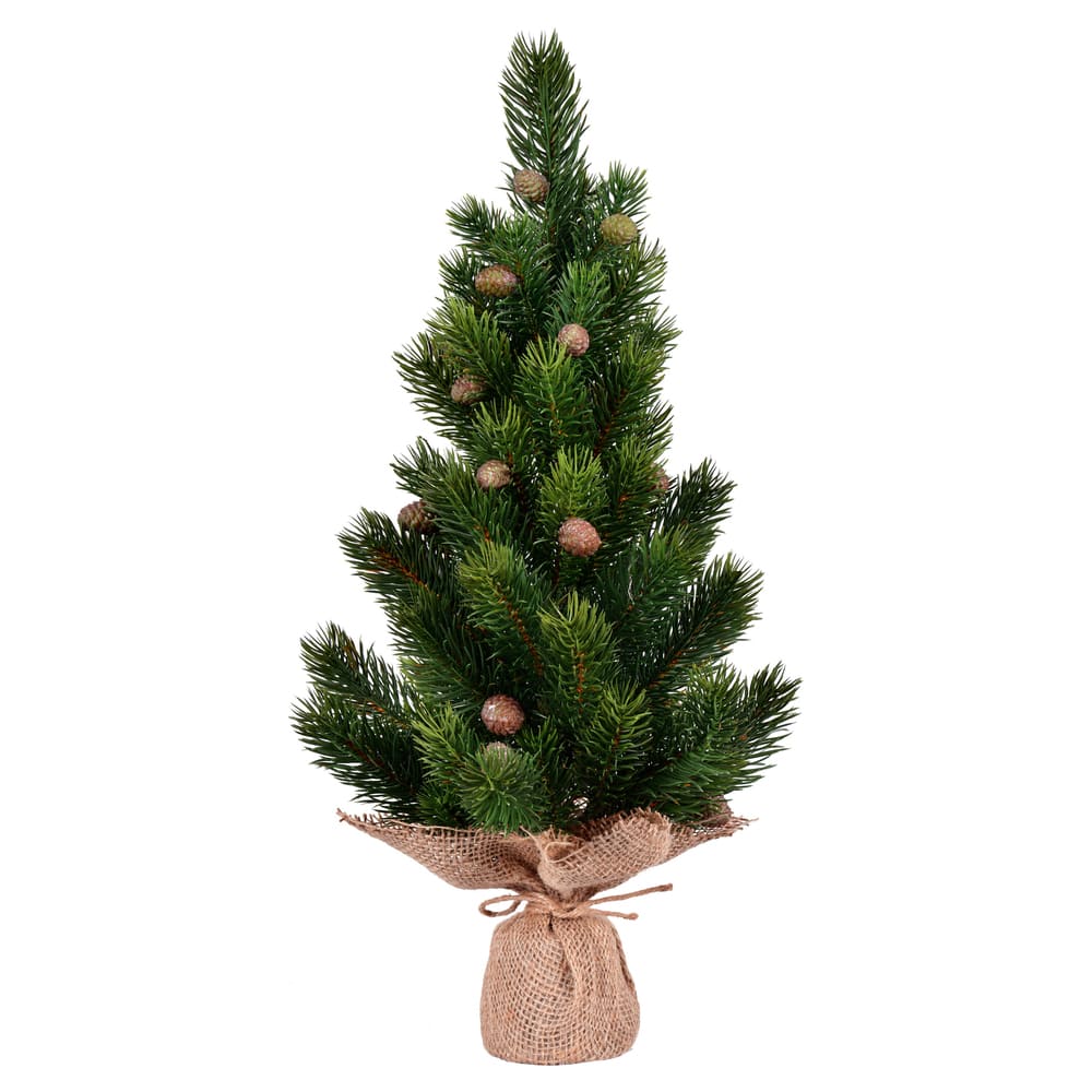 19" Unlit Spruce Sapling Artificial Christmas Tree in Burlap Base