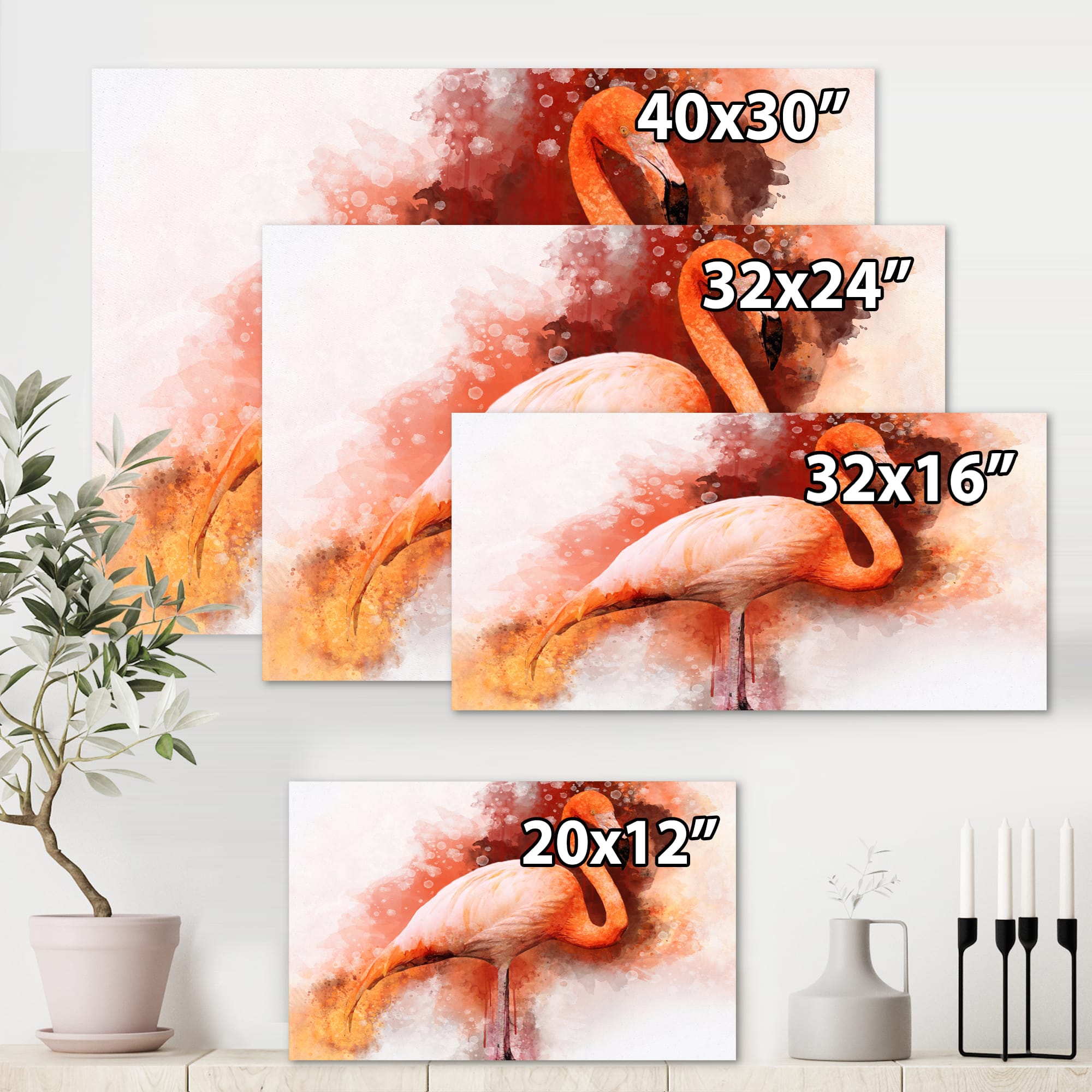 Designart - Portrait of Pink Flamingo II