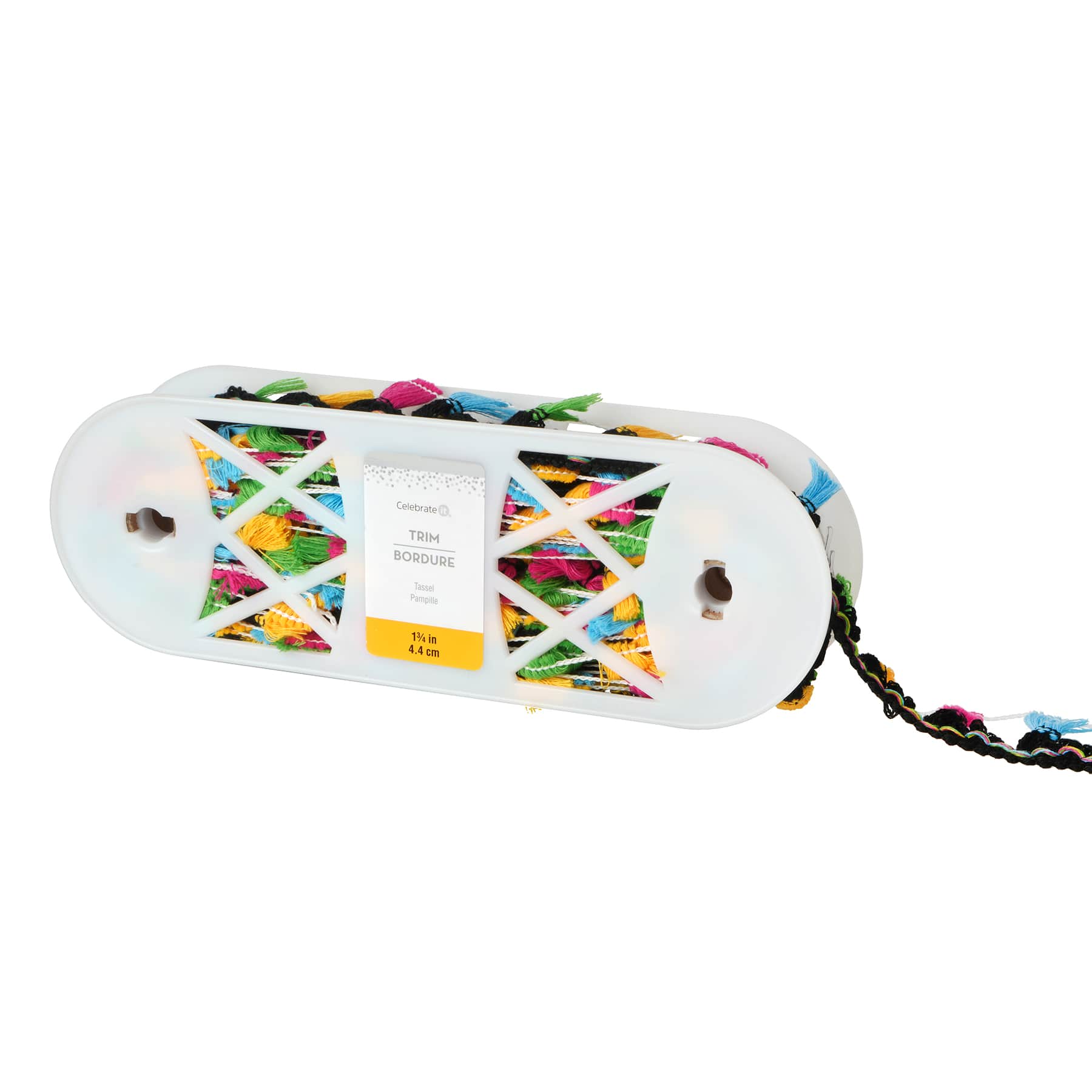 1 3/4&#x22; Black Multicolor Tassel Trim Ribbon by Celebrate It&#xAE;