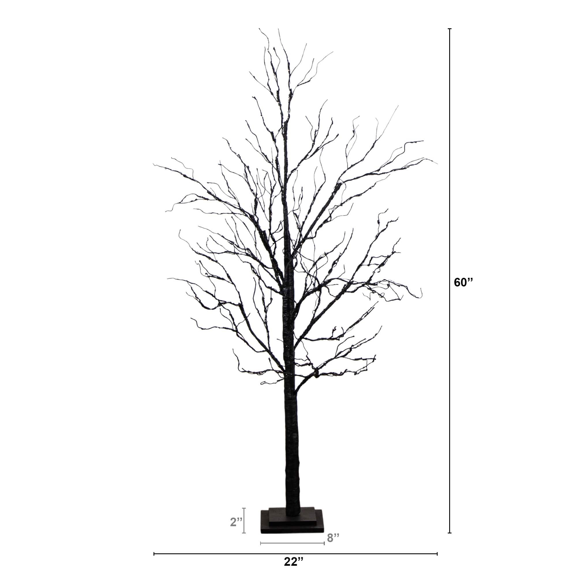 5ft. Pre-Lit Halloween Black Twig Artificial Tree with 240 Orange &#x26; Purple LED Lights