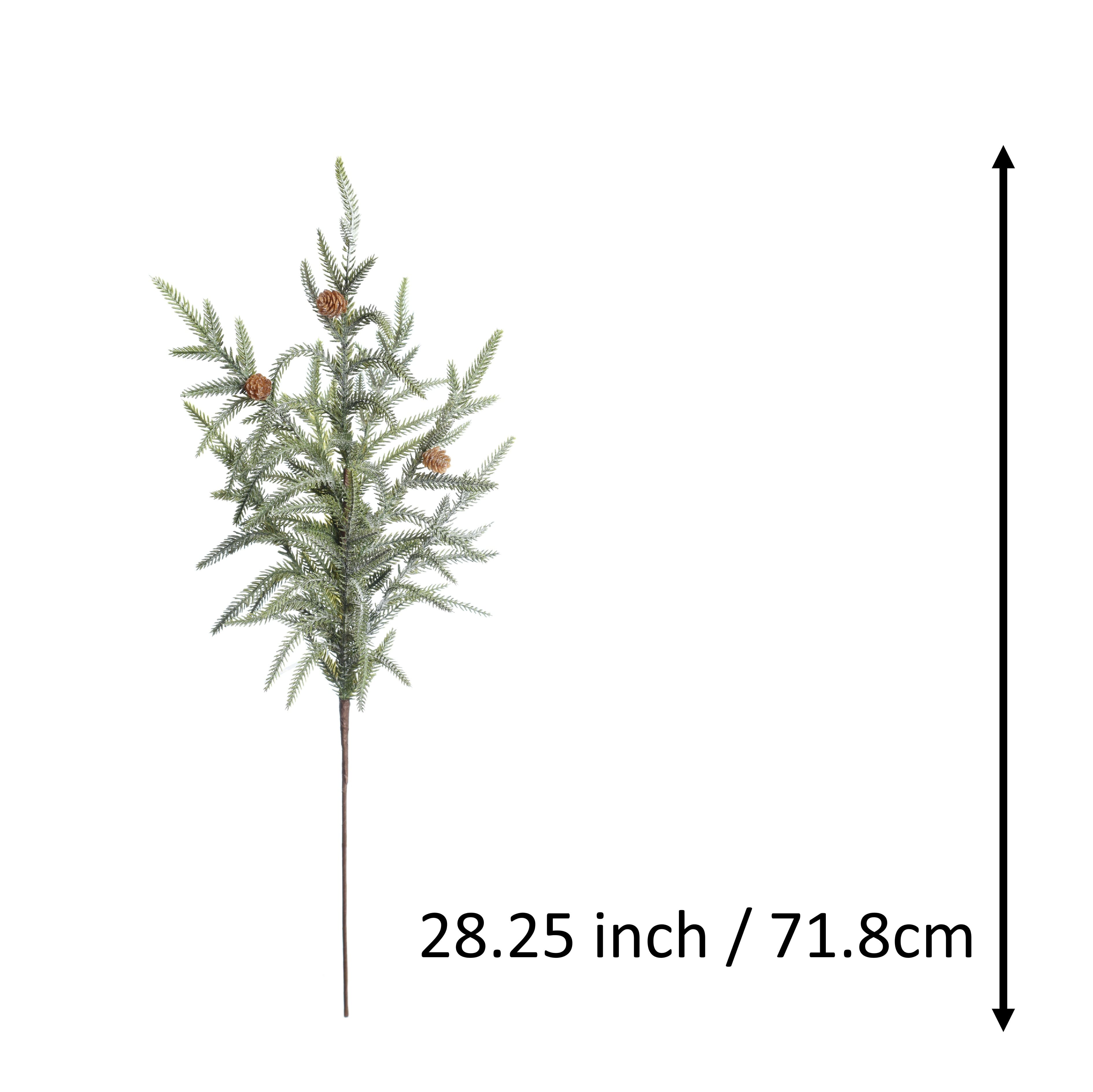 28.25&#x22; Green Frosted Soft Pine with Pinecone Stem by Ashland&#xAE;