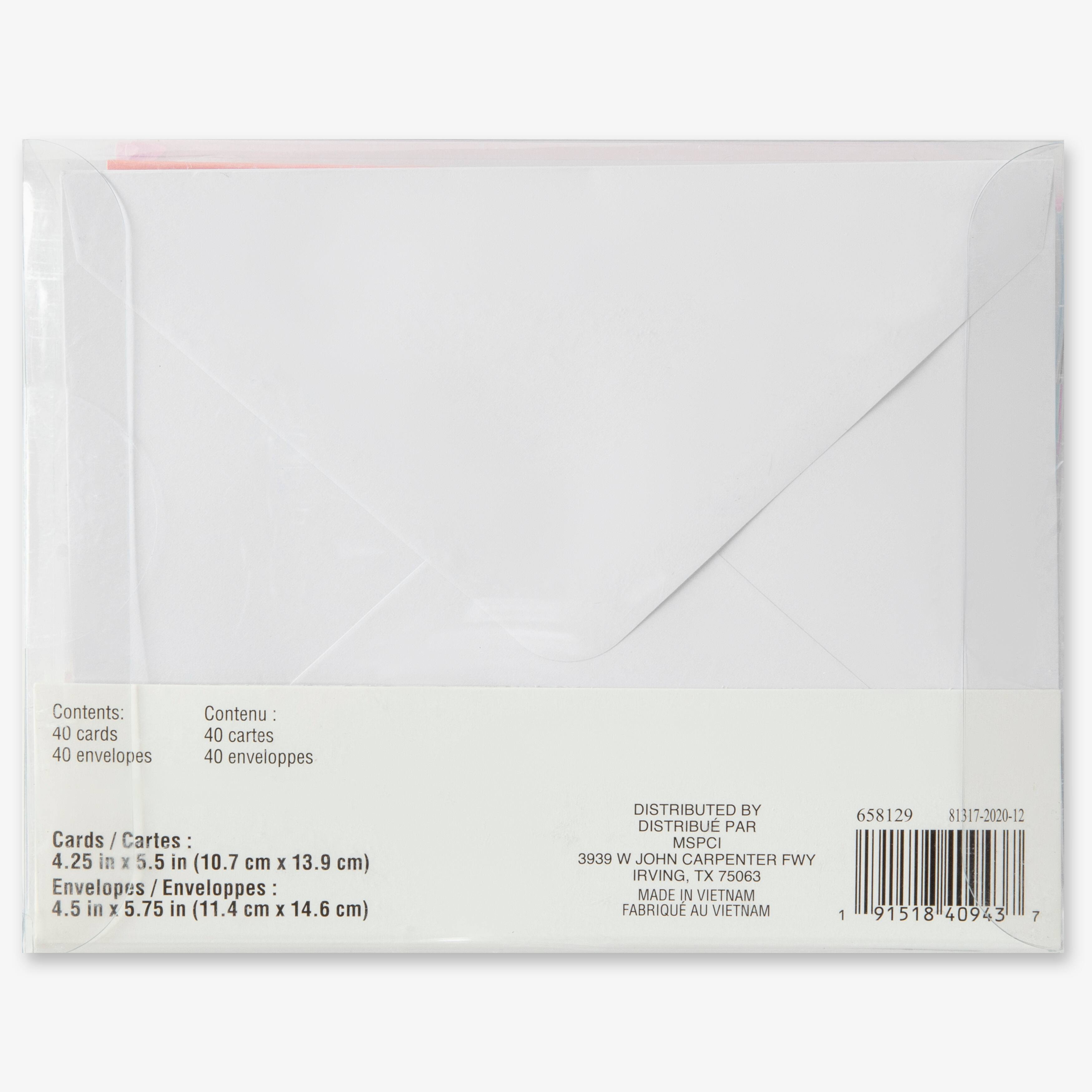12 Packs: 40 ct. (480 total) 4.25&#x22; x 5.5&#x22; Shimmer Cards &#x26; Envelopes by Recollections&#x2122;