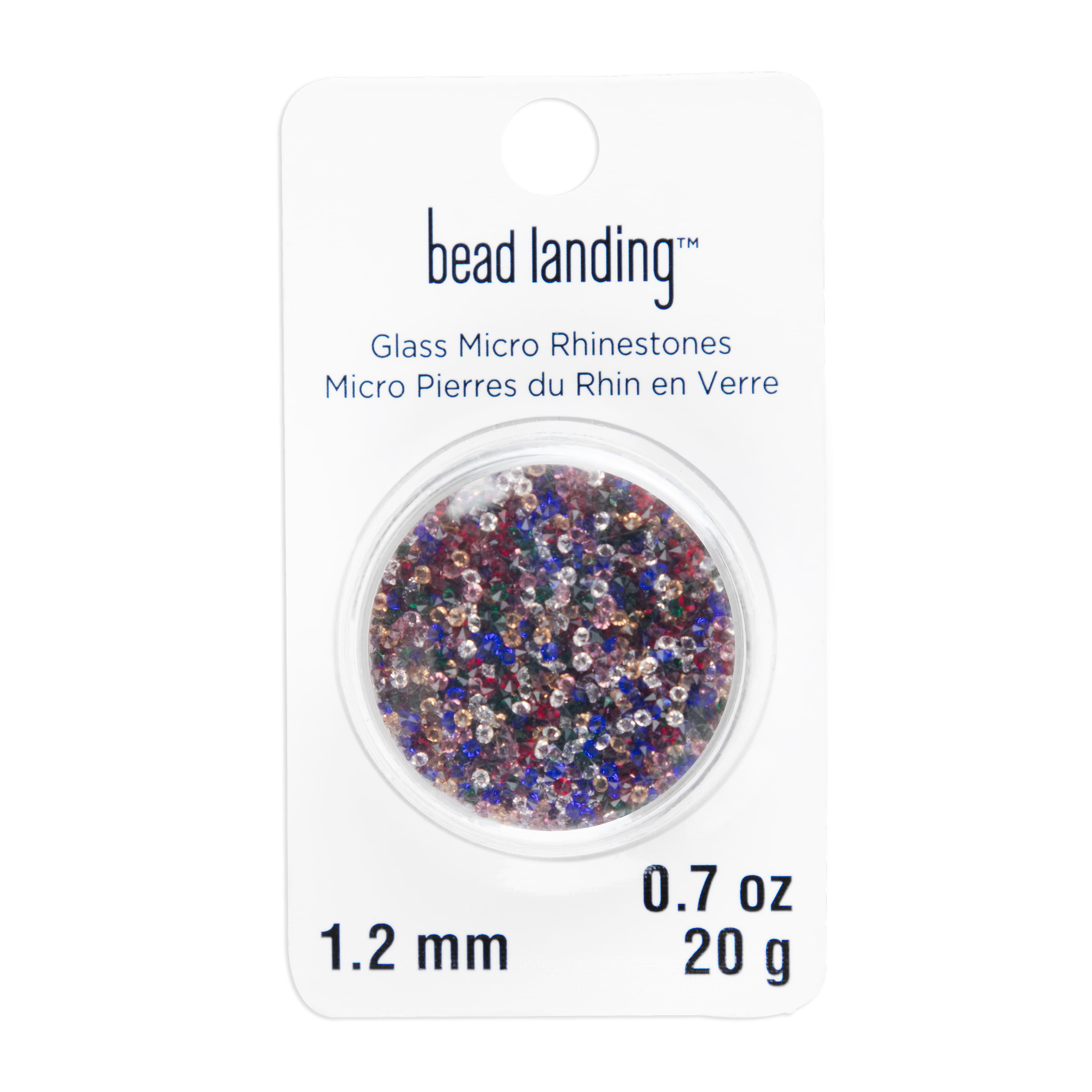 1.2mm Glass Micro Rhinestones by Bead Landing™, 0.7oz.
