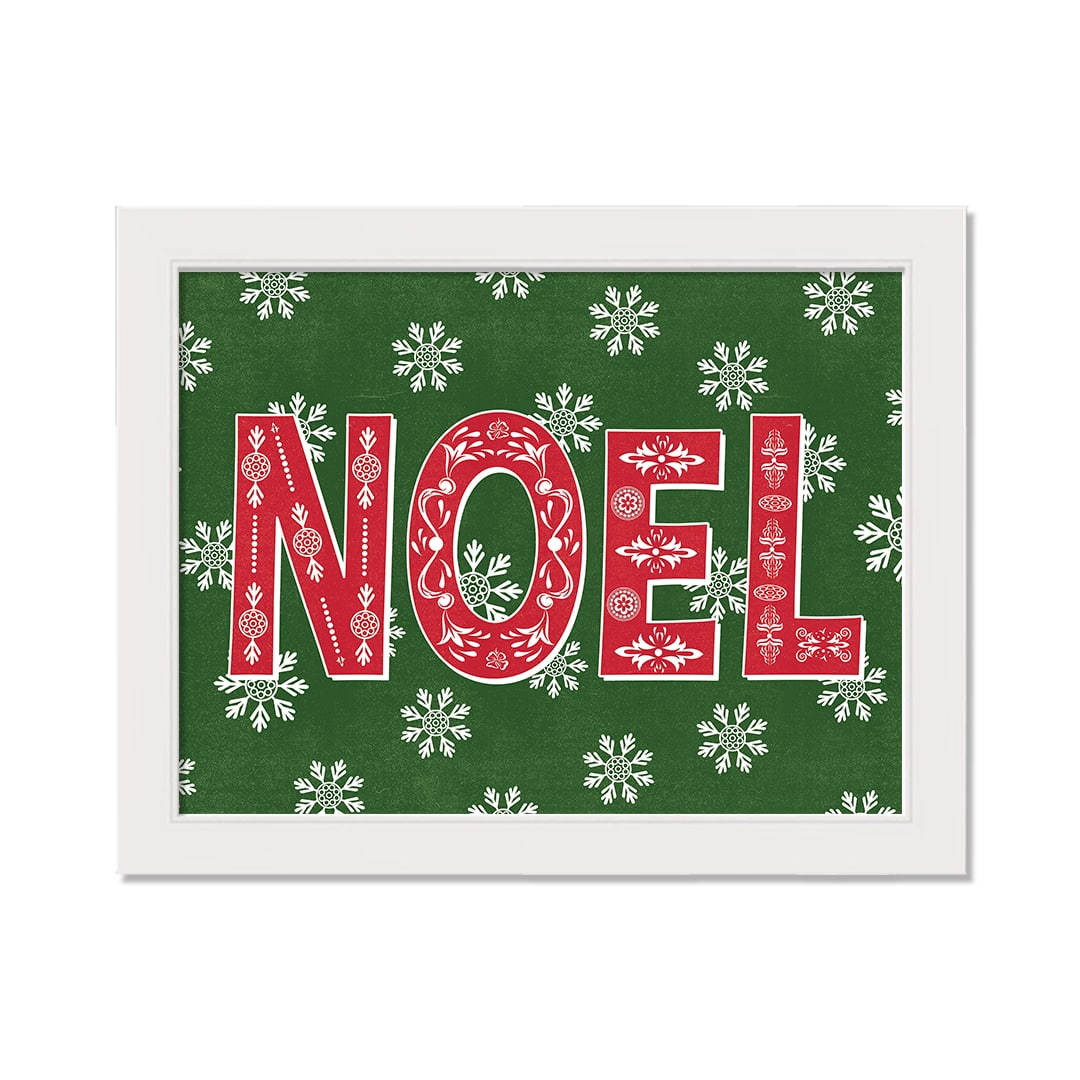 Scandinavian Noel White Framed Print