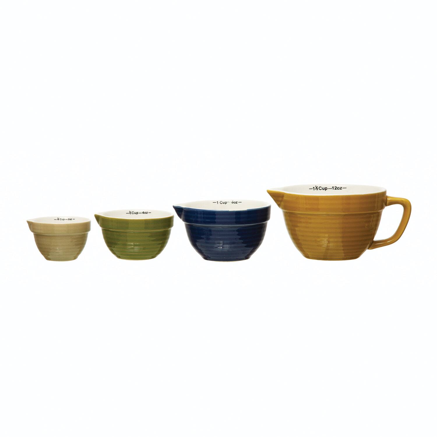 Hello Honey® Stoneware Batter Bowl Measuring Cup Set