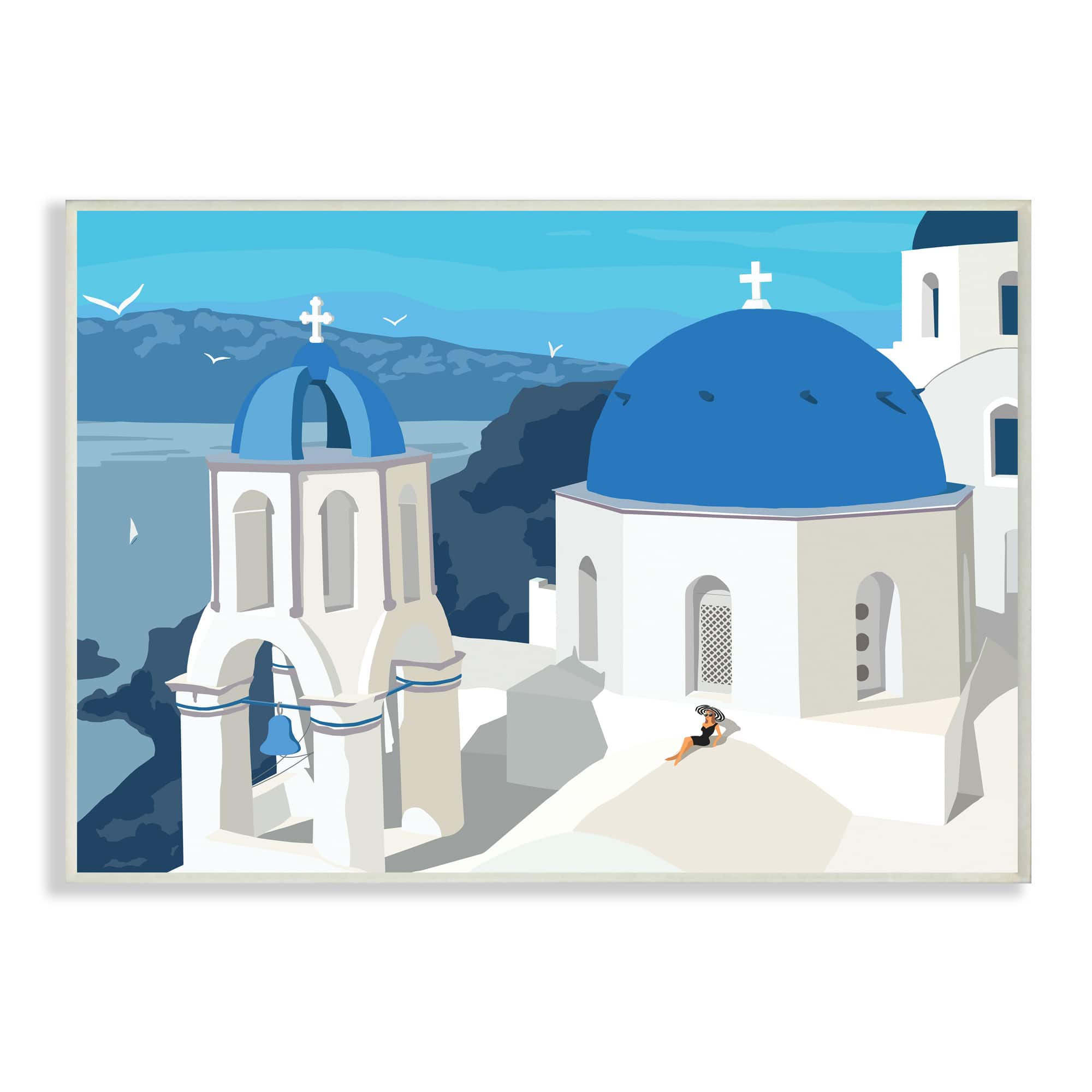 Stupell Industries Cliffside European Church White Framed Wall Art