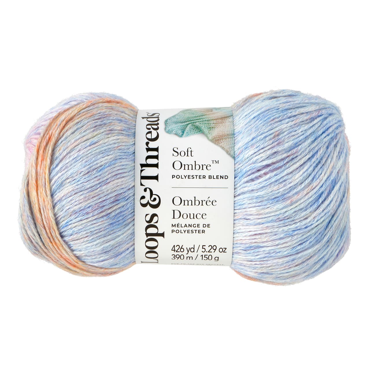 Soft Ombre™ Yarn by Loops & Threads®, Color: Orange/Pink/Blue | Michaels