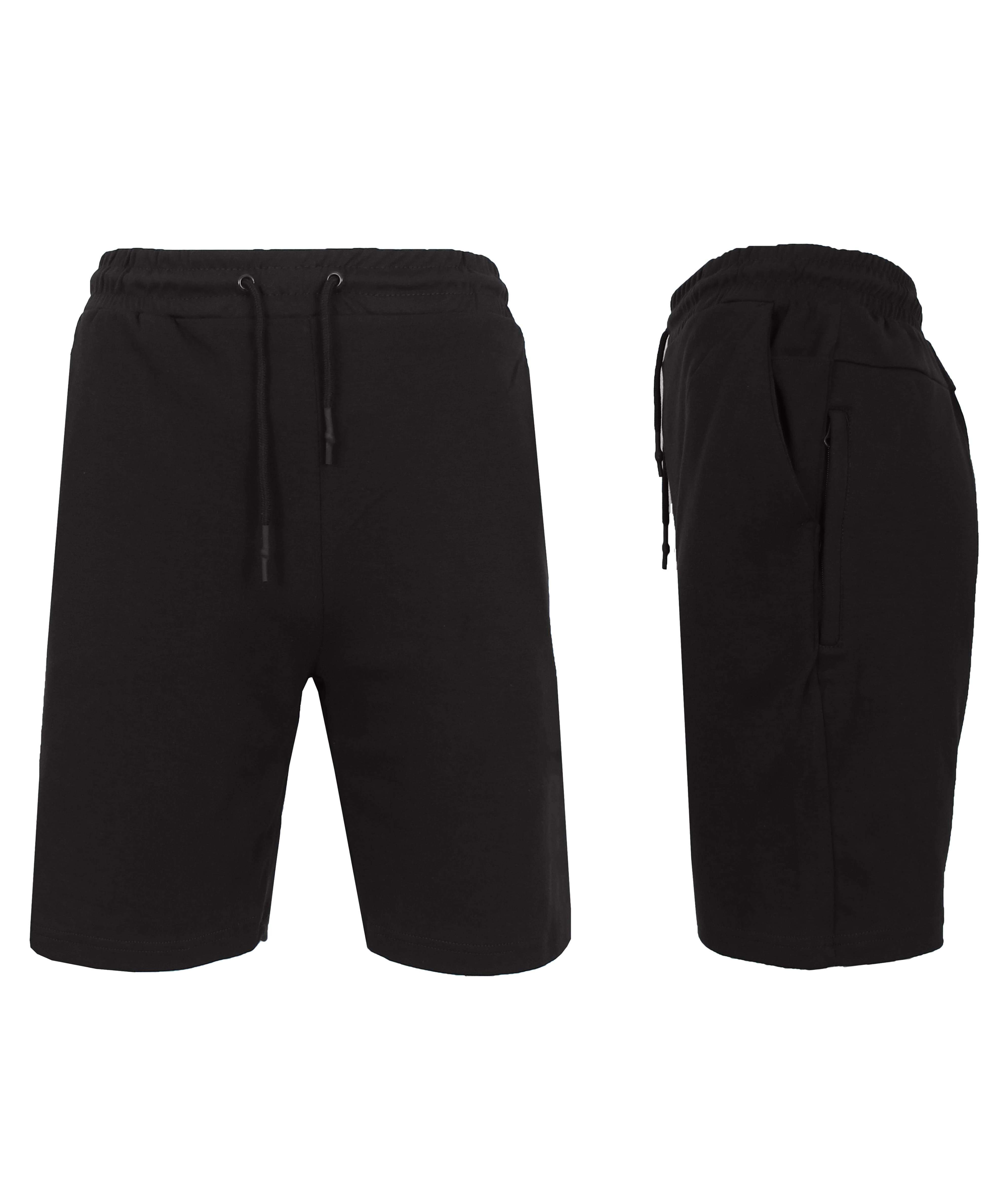 Galaxy By Harvic Men's Tech Fleece Jogger Sweat Lounge Shorts with Long Zipper Side Pocket