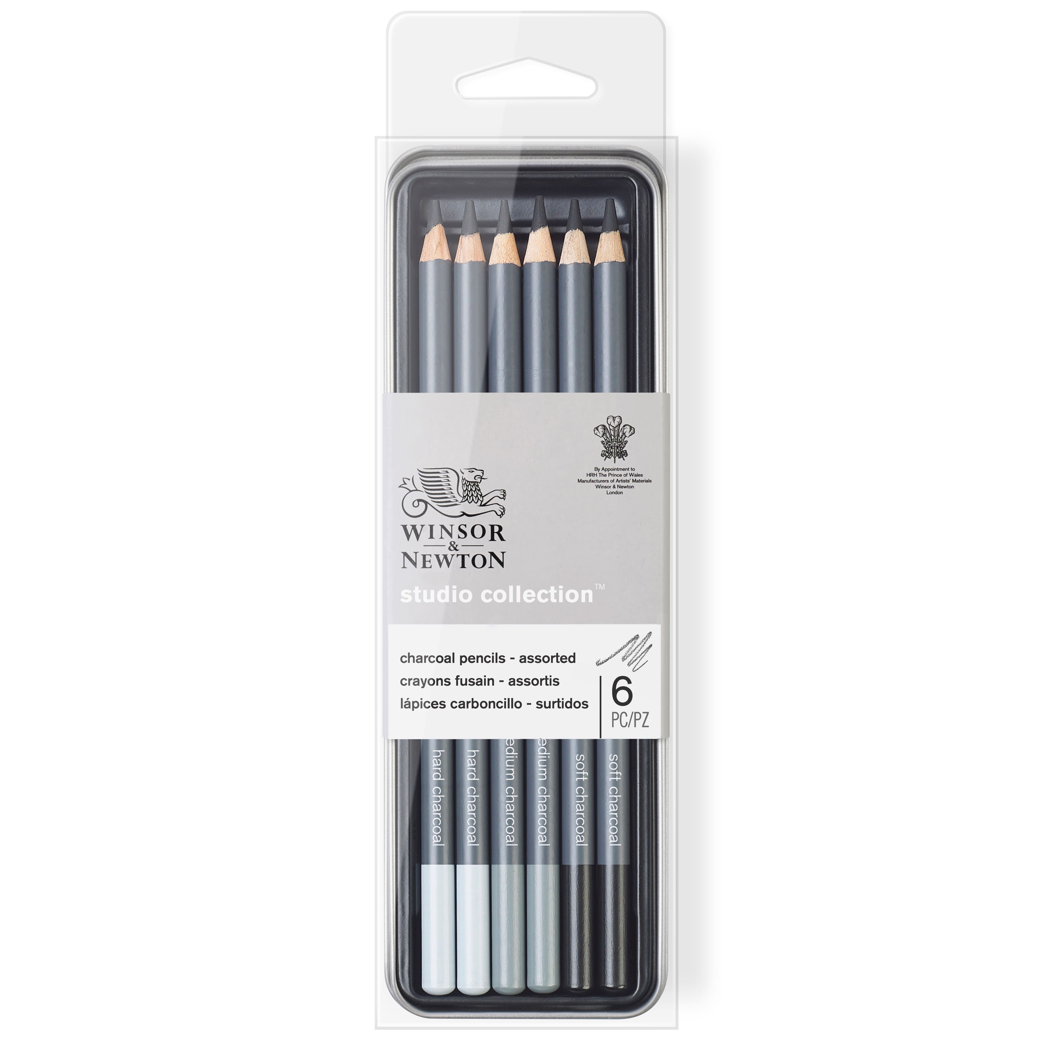 Winsor &#x26; Newton&#x2122; Studio Collection&#x2122; Charcoal Pencil 6 Piece Tin Set