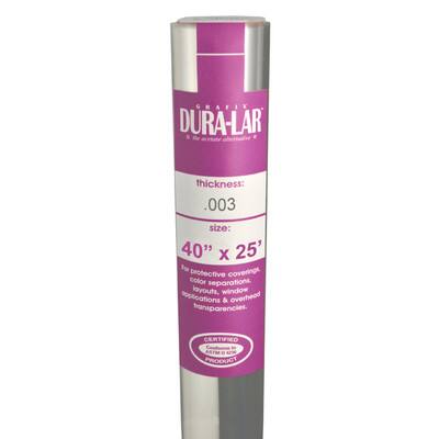 Grafix Dura-Lar Roll, .003mm, Clear, 40" x 25'