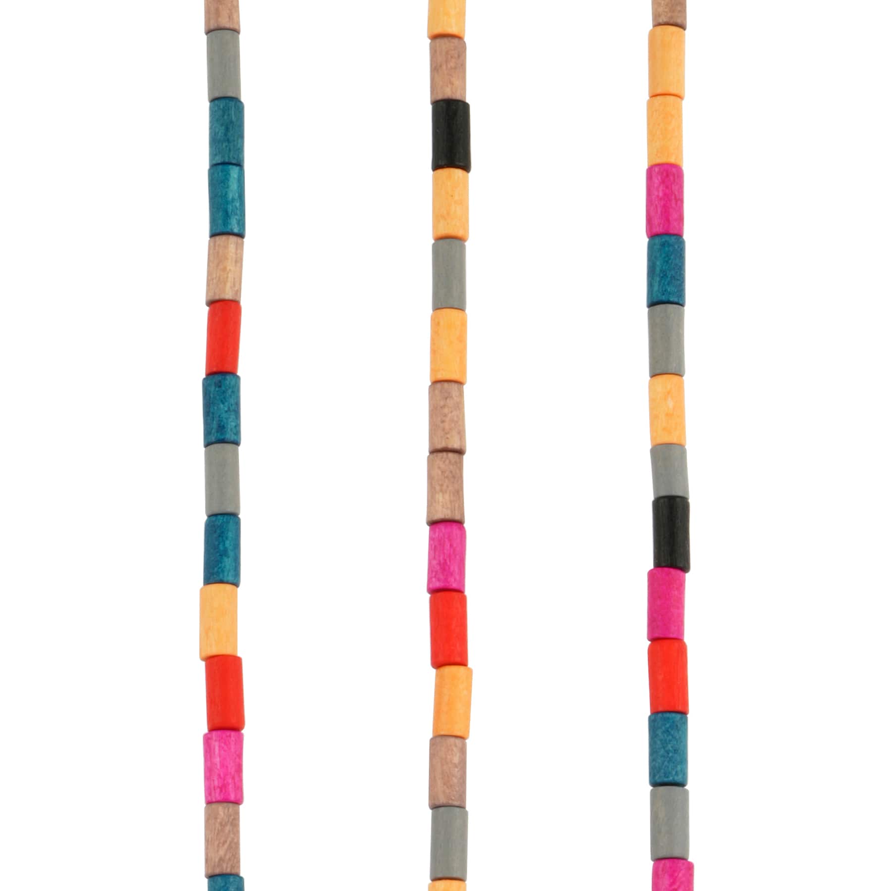 Multicolored Wood Tube Beads, 5.5mm by Bead Landing&#x2122;