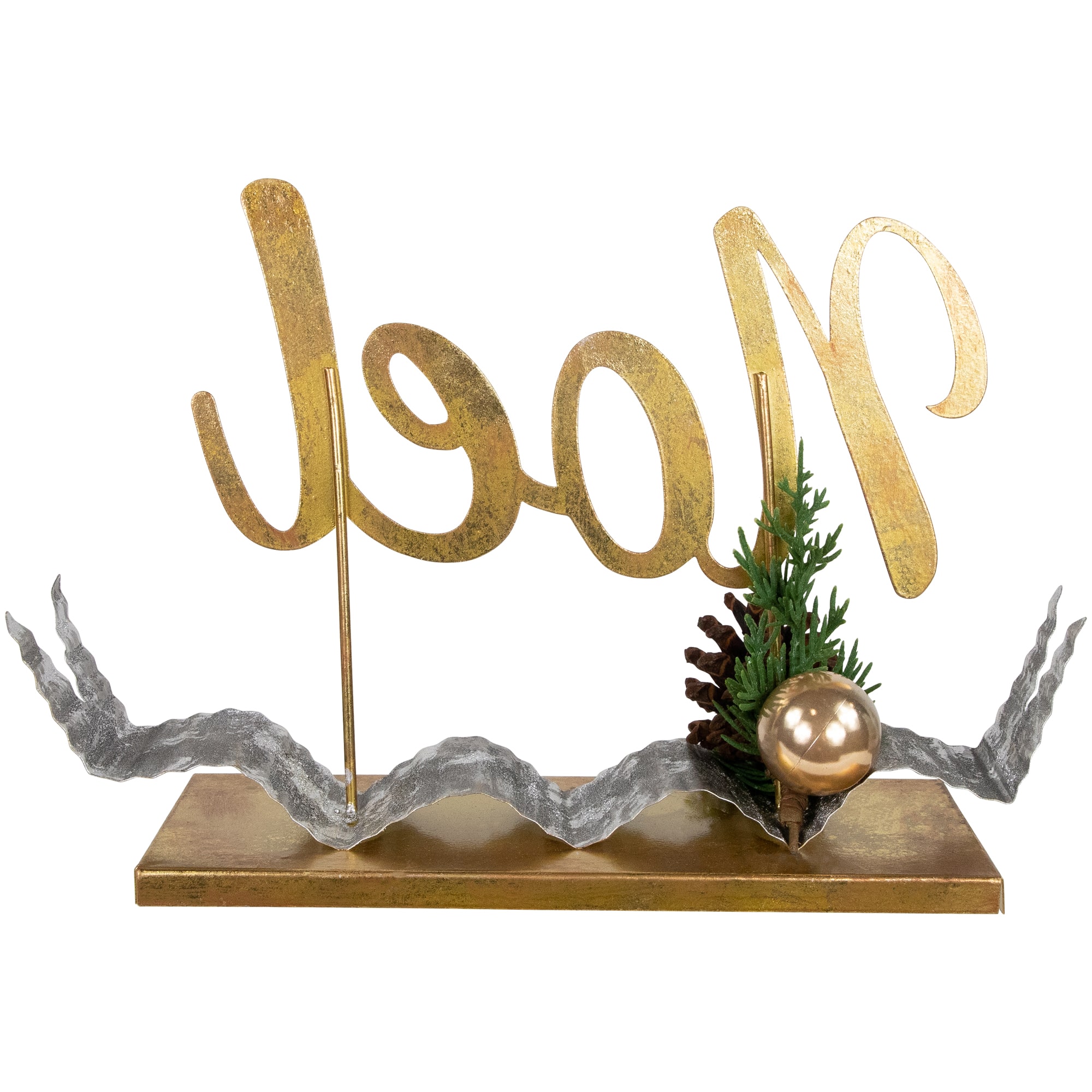 11&#x22; Pine &#x26; Pinecone NOEL Tabletop Christmas D&#xE9;cor