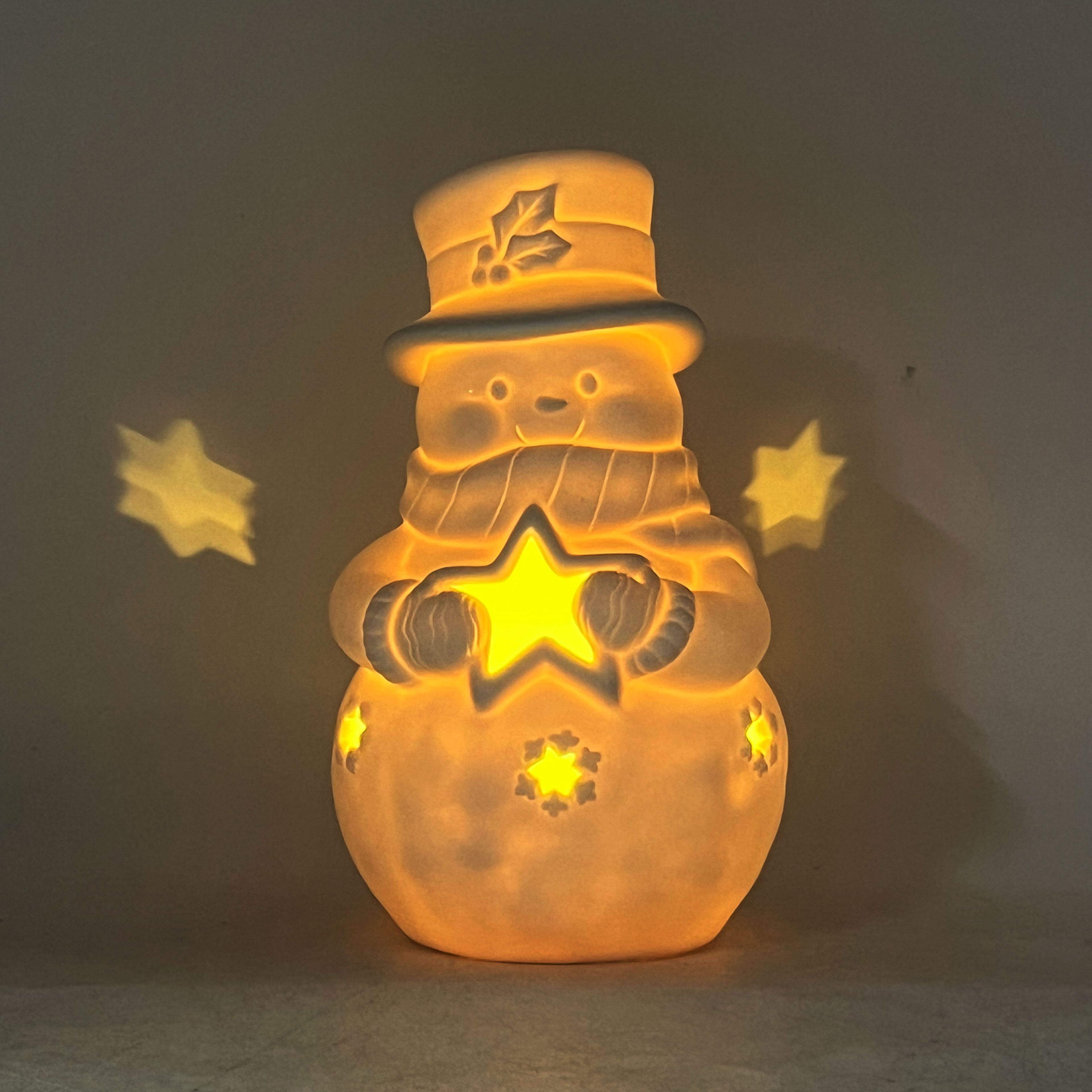 7.75&#x22; Snowman DIY LED Ceramic D&#xE9;cor by Make Market&#xAE;