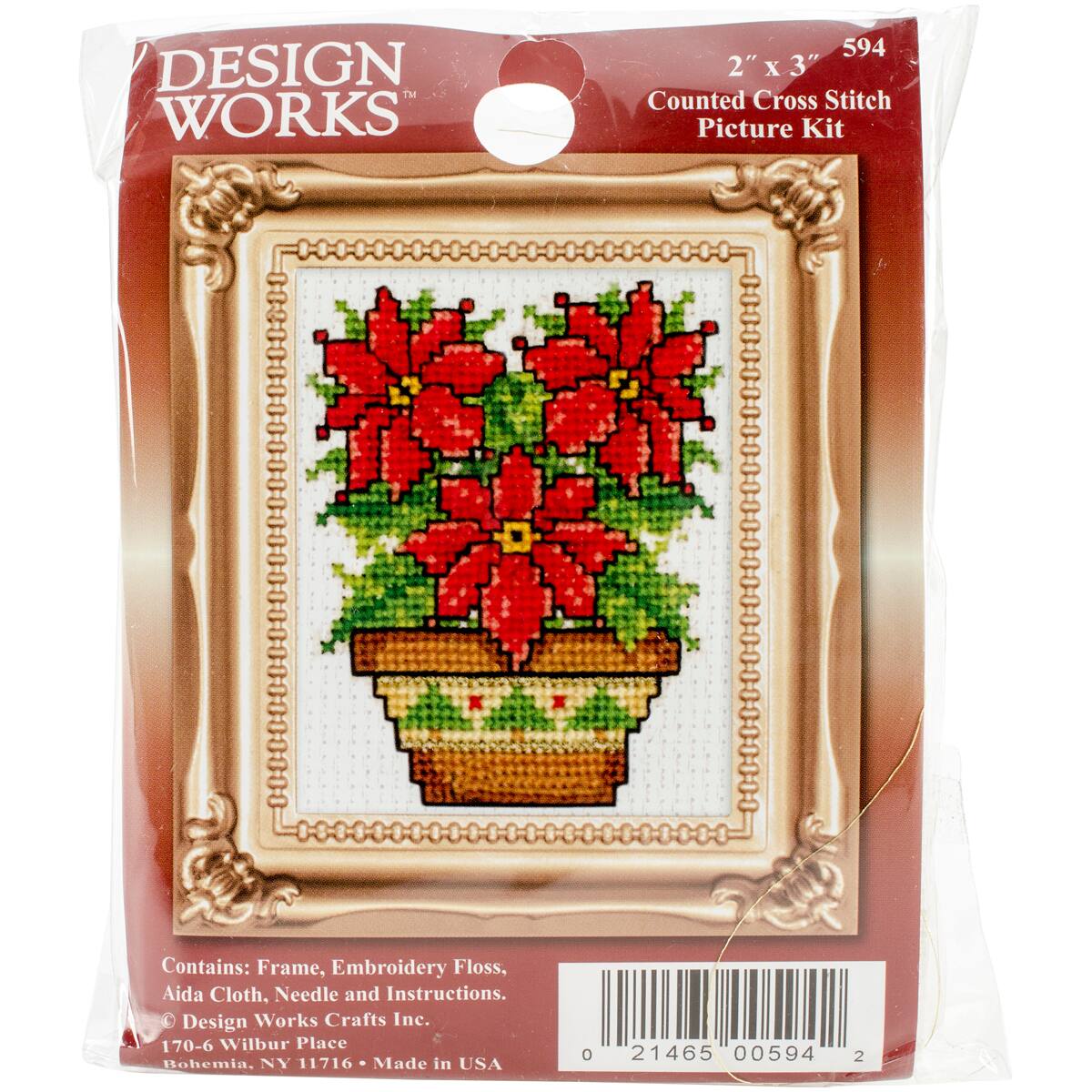 Design Works Poinsettias Counted Cross Stitch Kit