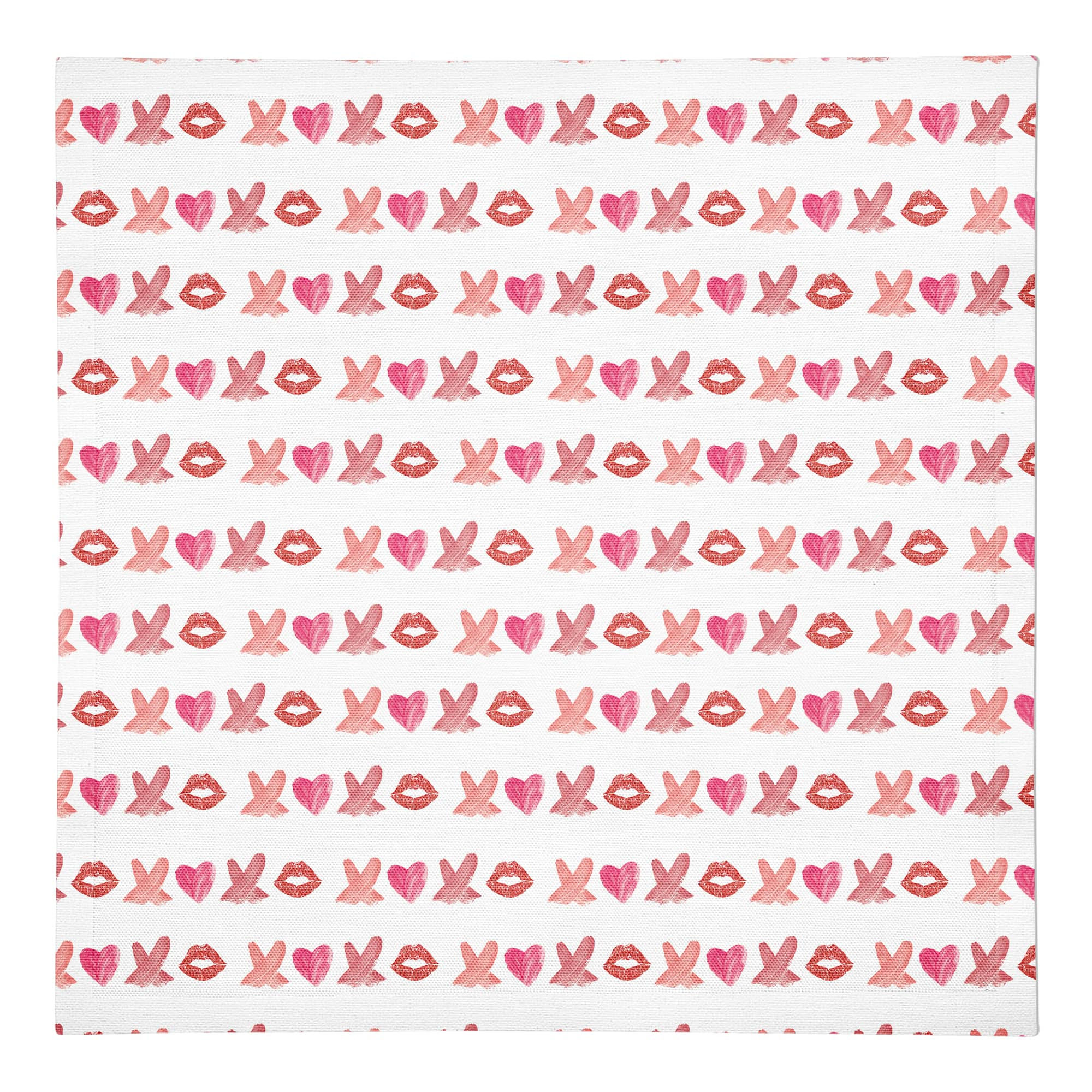 Lipstick XO Pattern 10&#x22; x 10&#x22; Cotton Twill Napkin