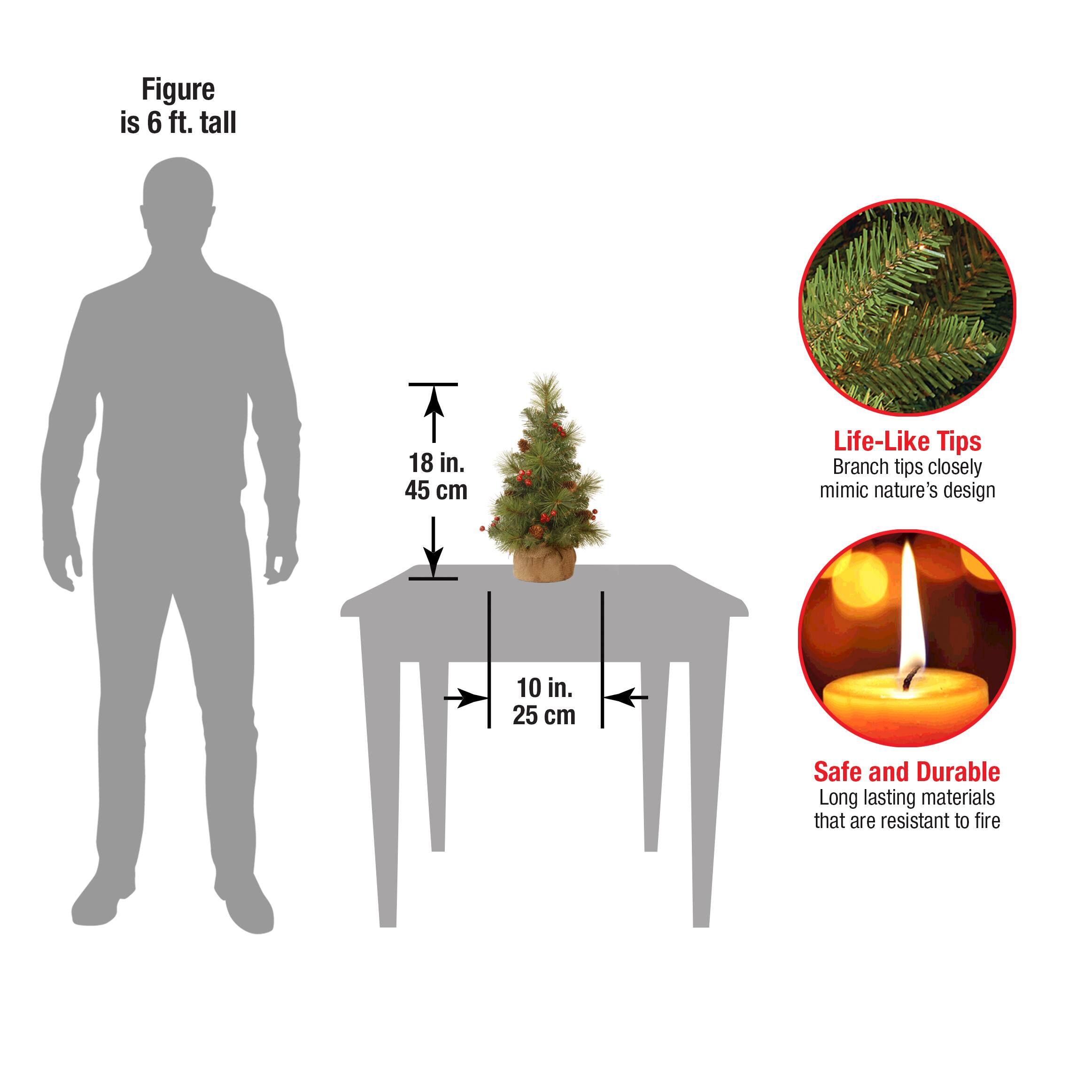 18&#x22; Unlit Everyday Collection Miniature Pinecone &#x26; Berry Artificial Christmas Tree in Burlap Base
