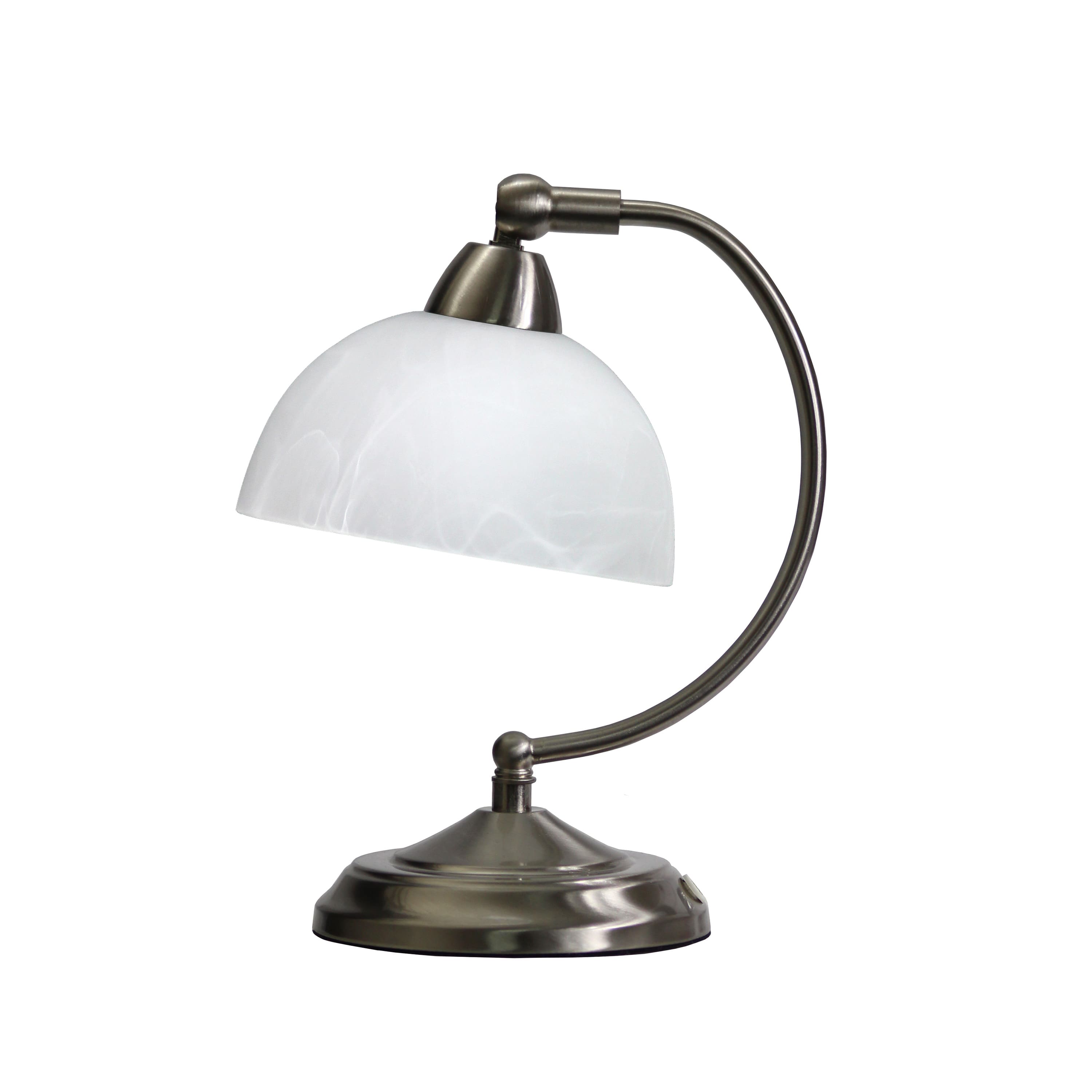 Elegant Designs 13&#x22; Brushed Nickel Banker&#x27;s Desk Lamp with Touch Base