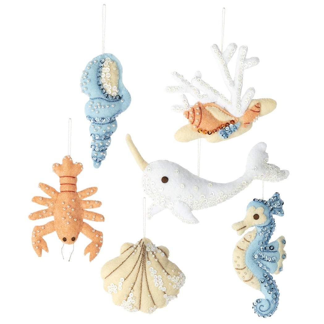 Bucilla® Seashore Santa Felt Ornaments Applique Kit Set