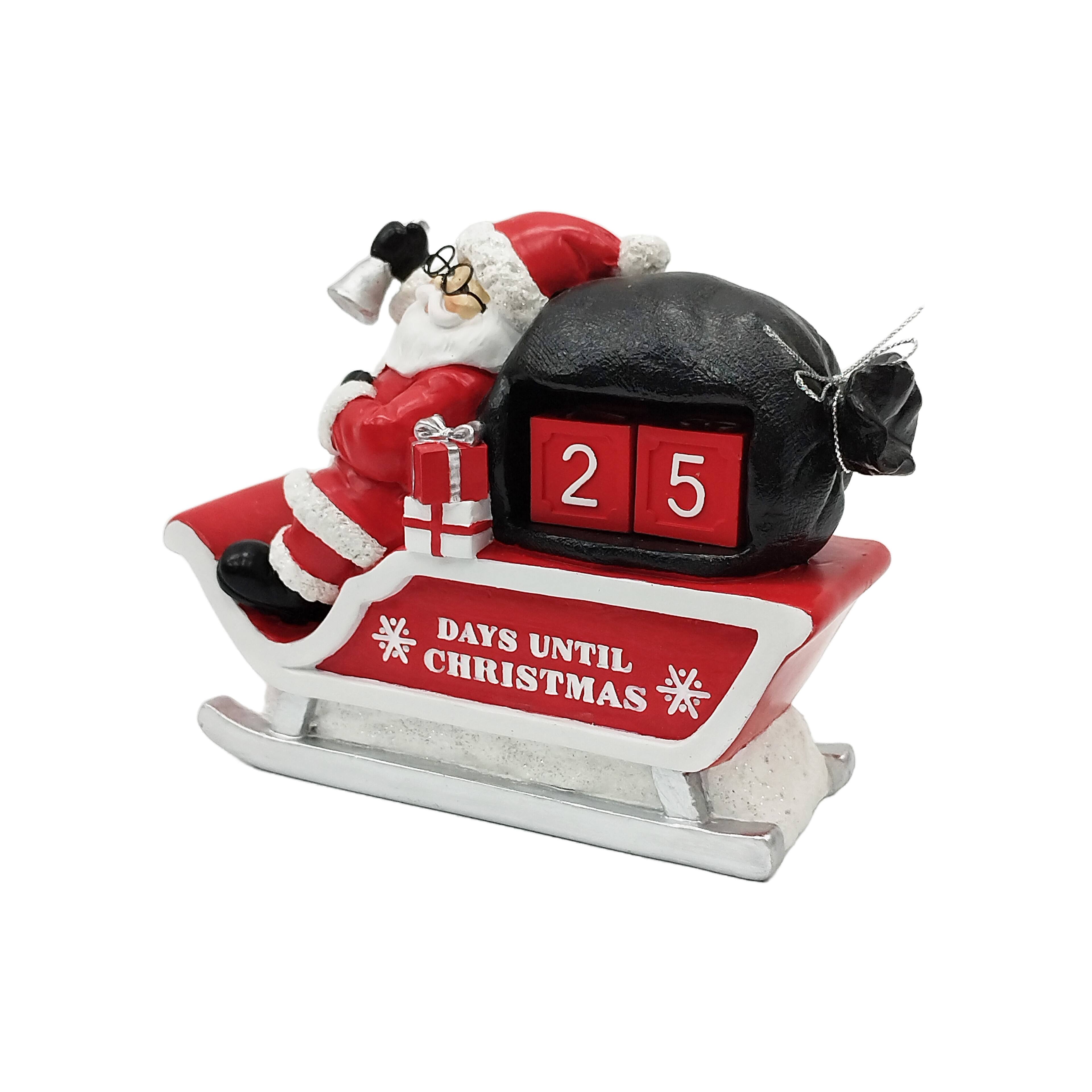 7.25&#x22; Santa on Sleigh Christmas Countdown Tabletop D&#xE9;cor by Ashland&#xAE;