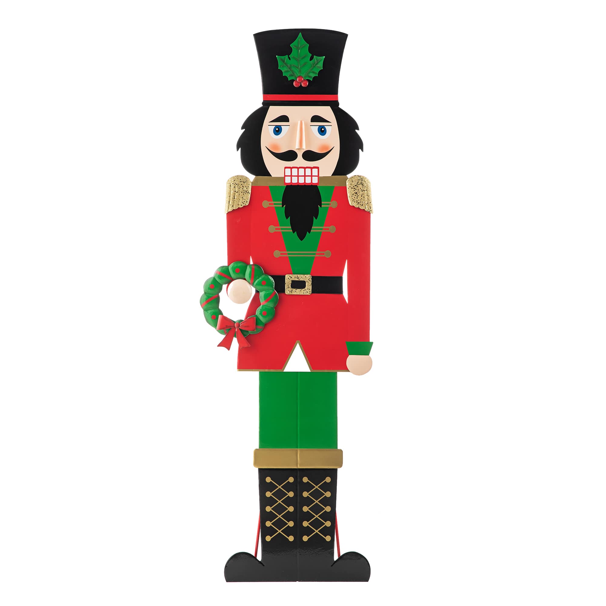 Glitzhome&#xAE; 60&#x22; Metal Nutcracker Porch D&#xE9;cor