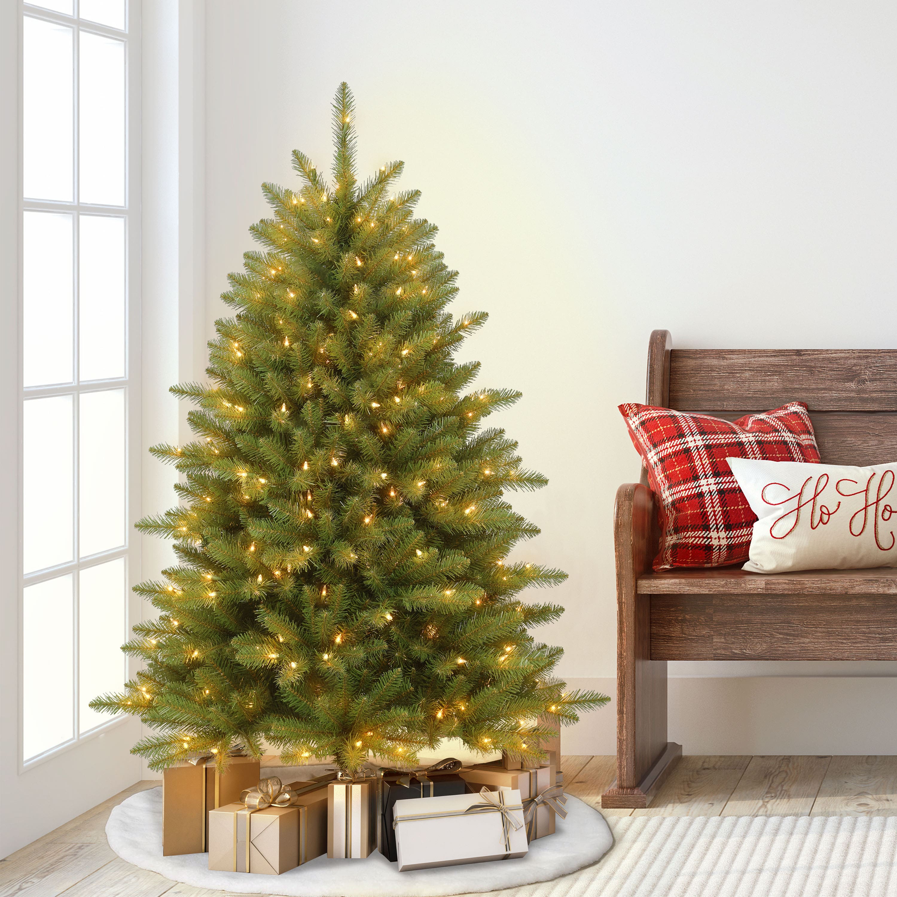 4.5ft. Pre-Lit Fraser Fir Artificial Christmas Tree, Clear Lights
