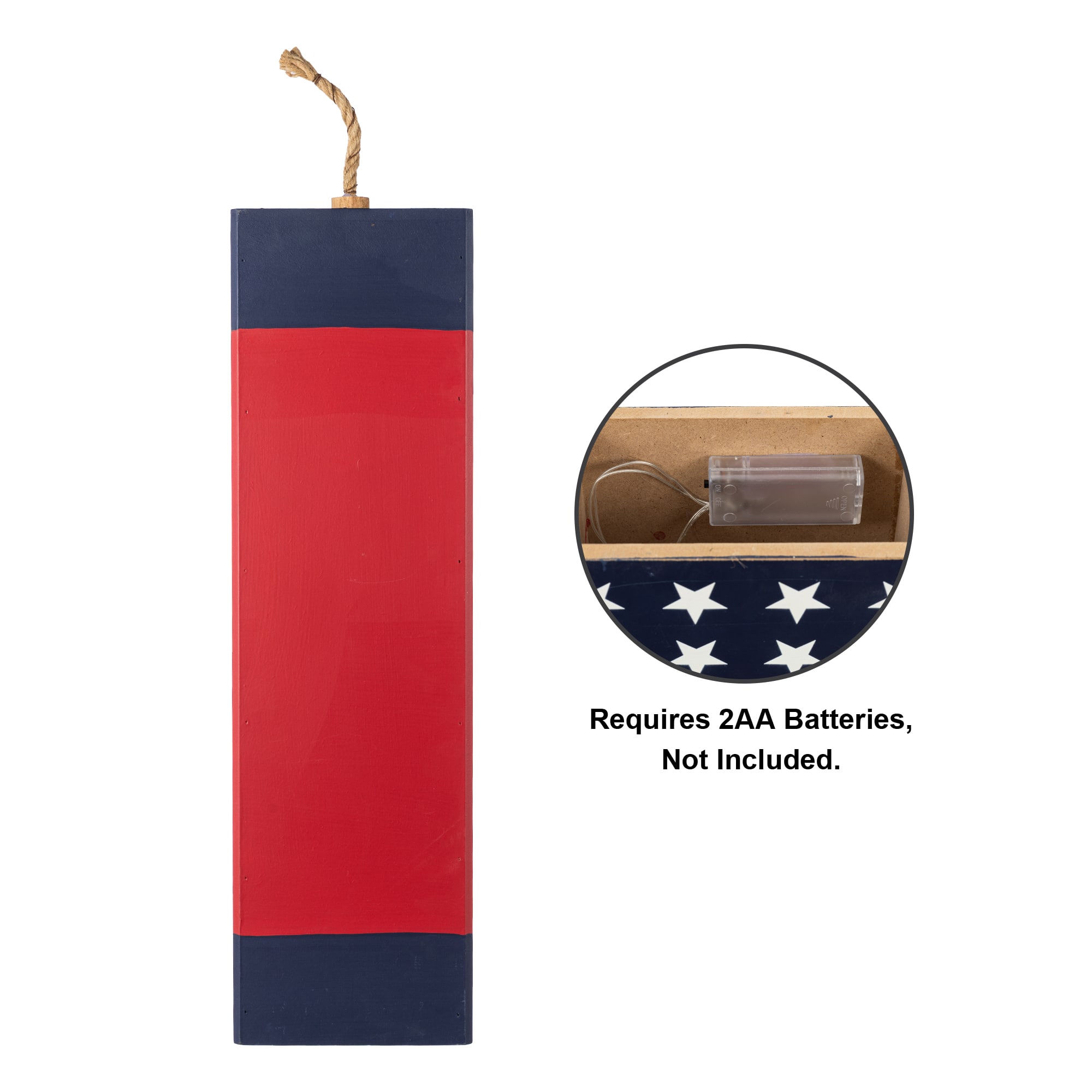 Glitzhome® 24.75" Lighted Patriotic Americana Wooden Firecracker Porch Decor