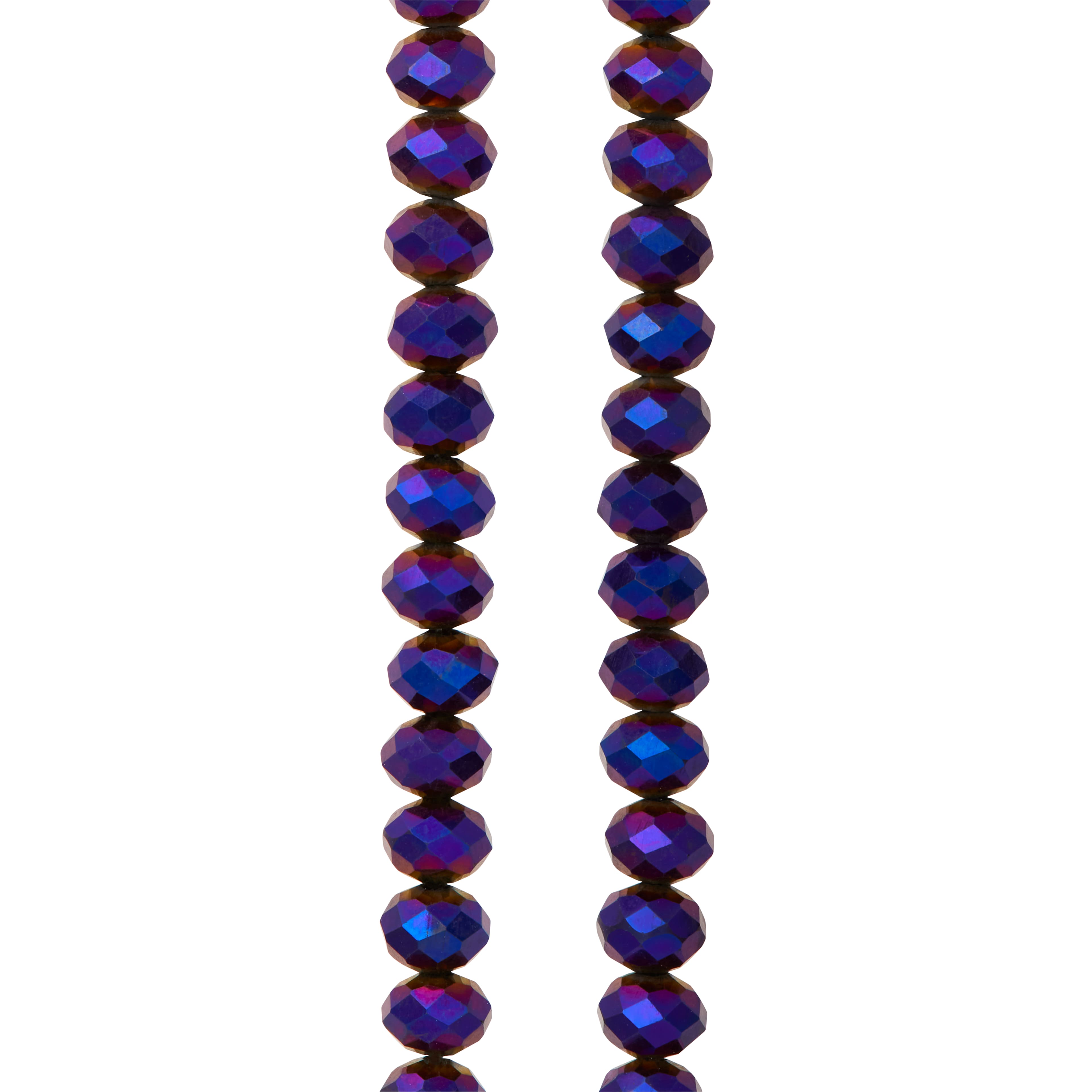 12 Pack: Amethyst Iridescent Glass Faceted Rondel Beads, 6mm by Bead Landing™
