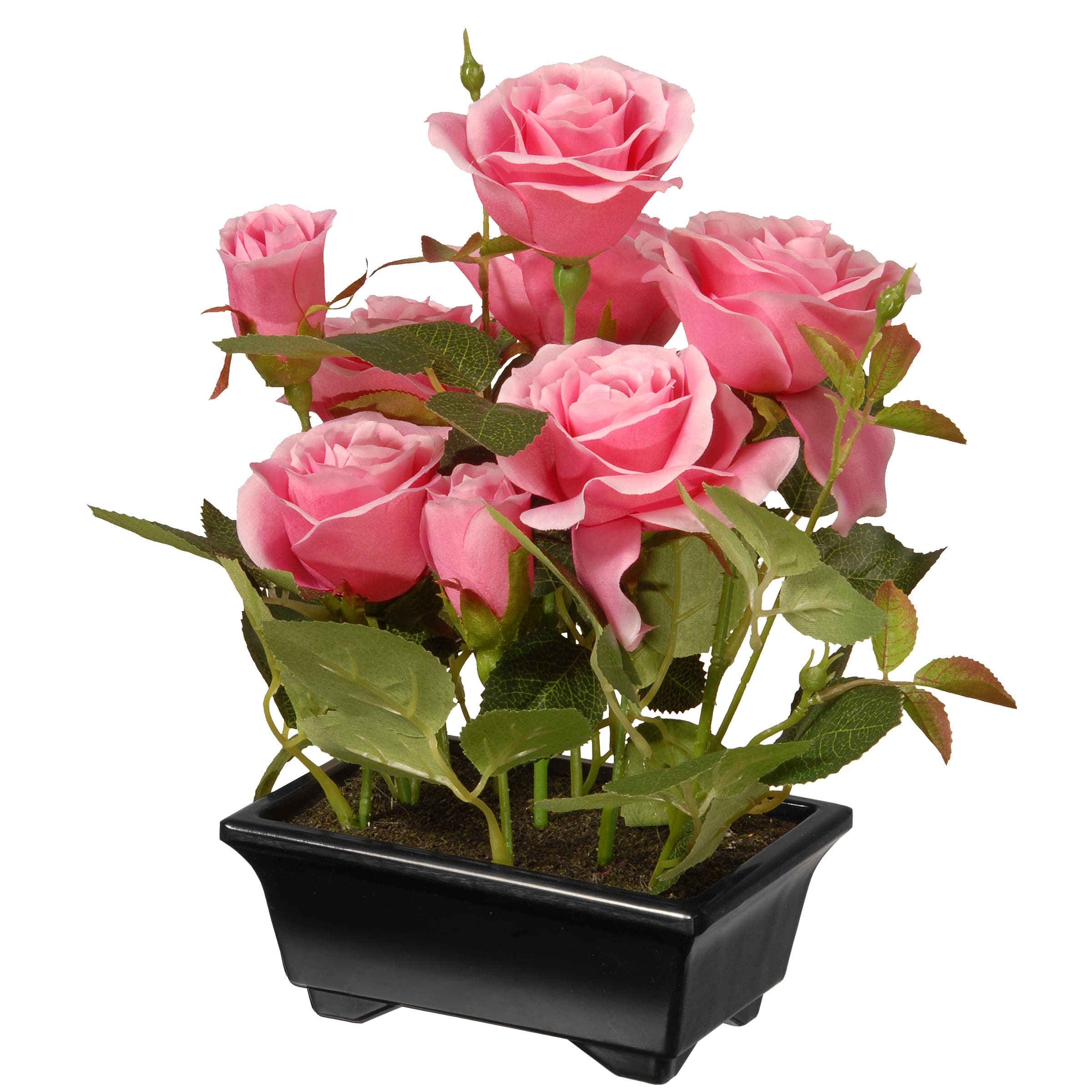 10&#x22; Potted Pink Rose Flowers