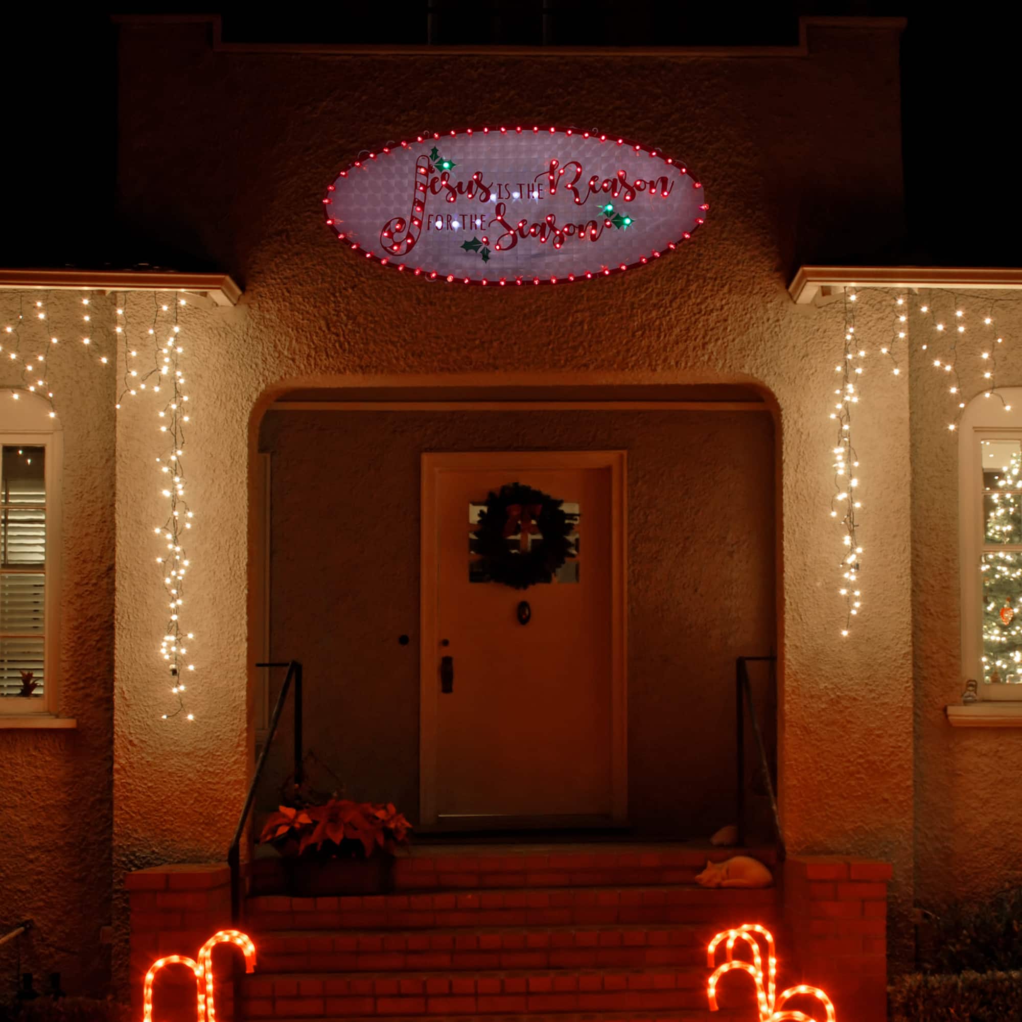 43" LED Holographic Merry Christmas Sign Outdoor Décor