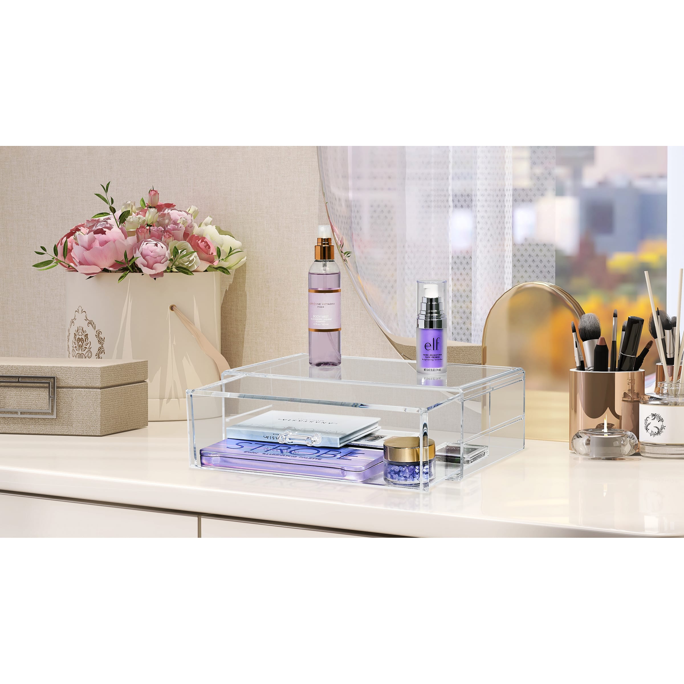 Sorbus Large Acrylic 1-Drawer Cosmetic Organizer