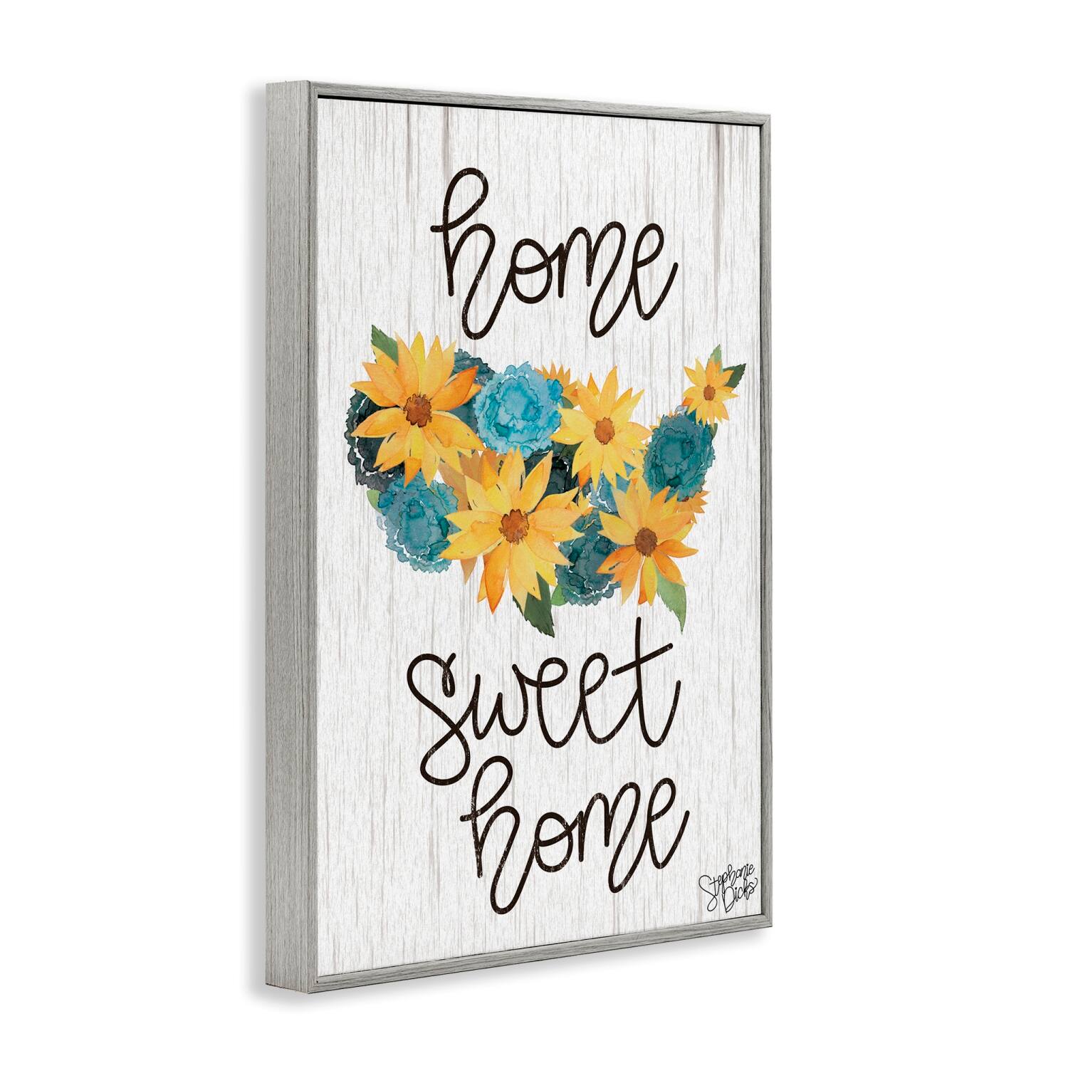 Stupell Industries Floral Americana Phrase Framed Giclee Art