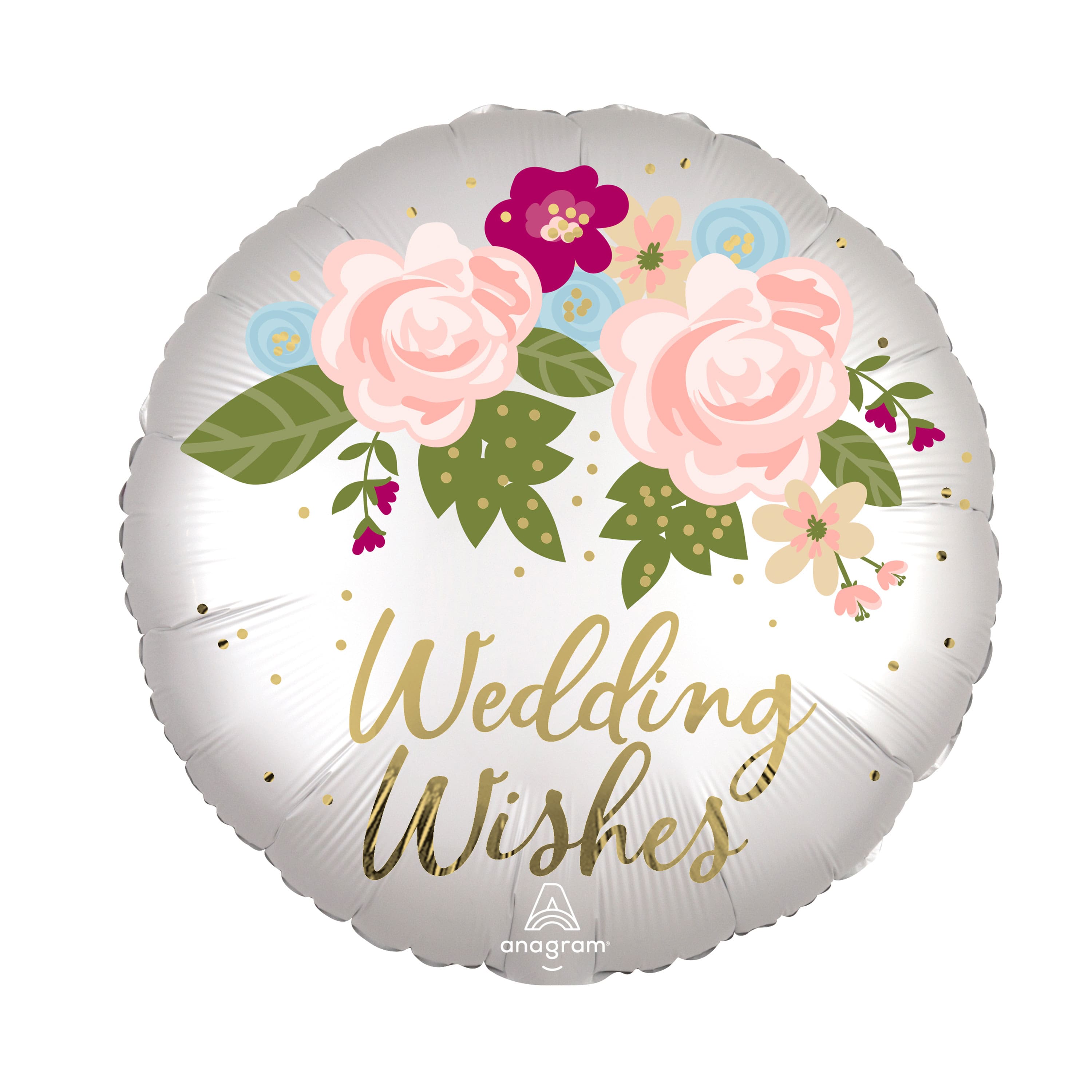 18&#x22; Wedding Wishes Floral Foil Balloon