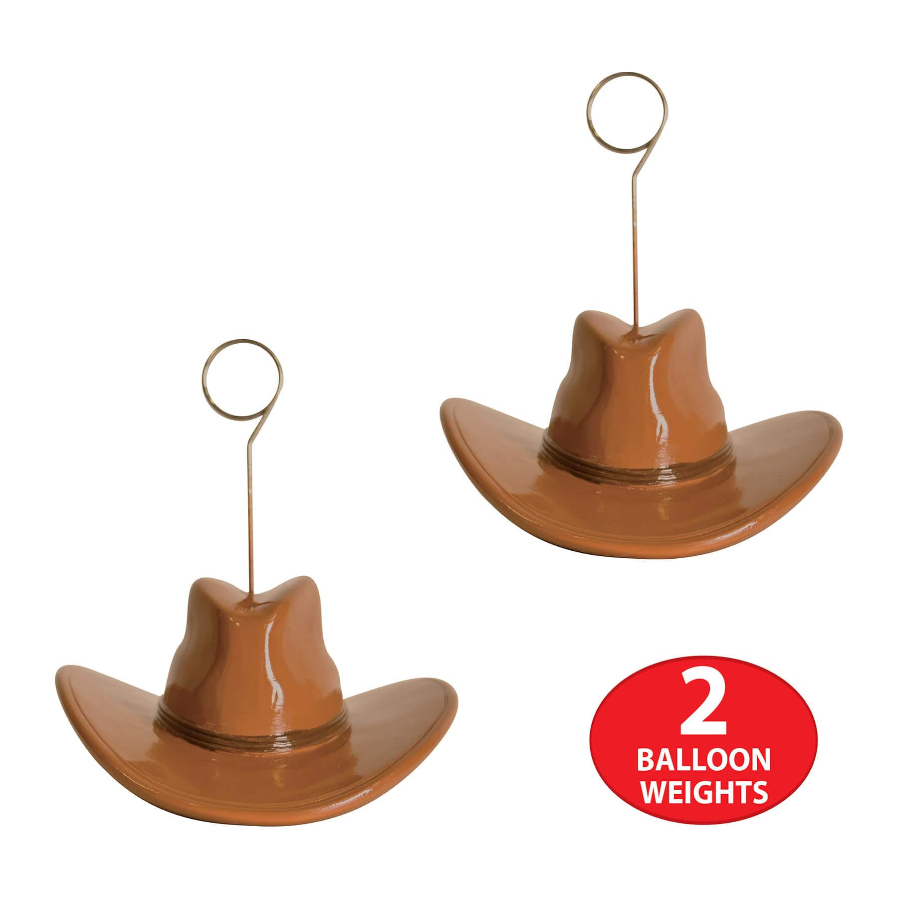 Beistle 6oz. Cowboy Hat Photo & Balloon Holder, 2ct.