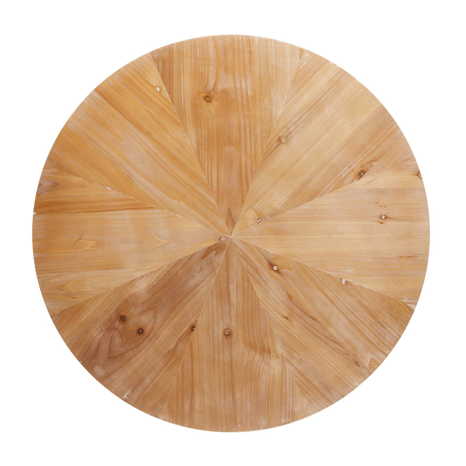 18'' Natural Brown Wood & Iron Modern Coffee Table