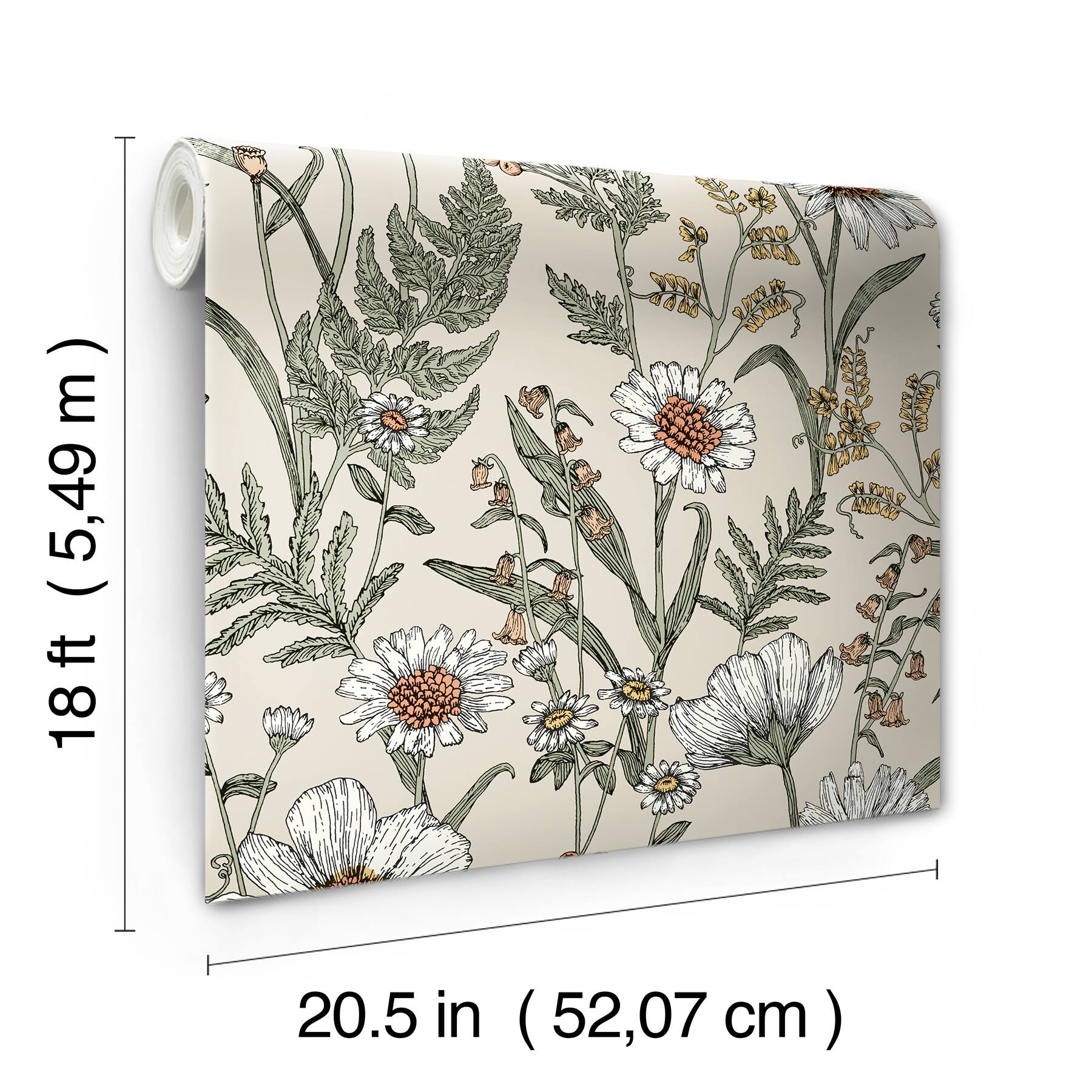 InHome Spring Meadow Peel &#x26; Stick Wallpaper