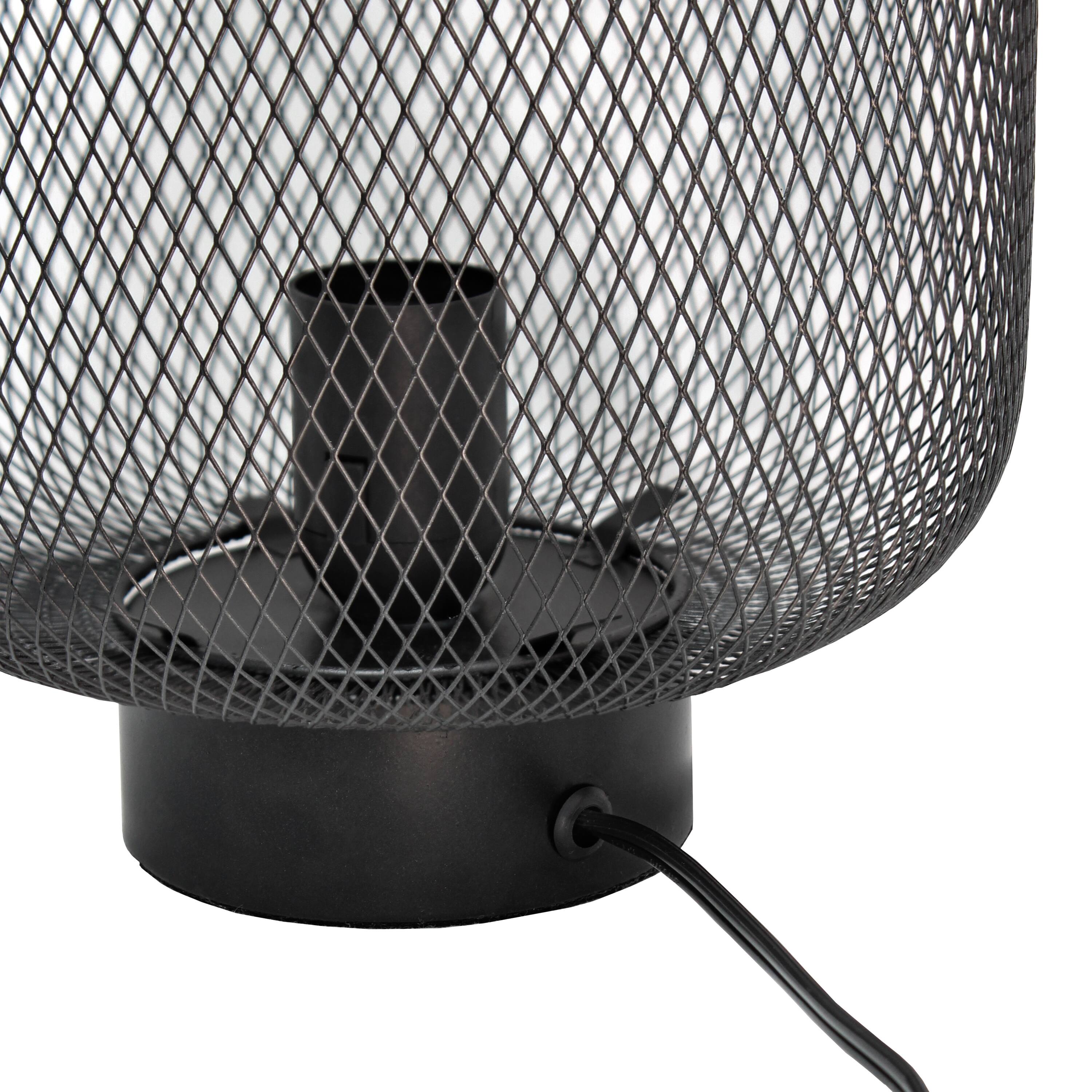Simple Designs 12" Metal Mesh Industrial Table Lamp