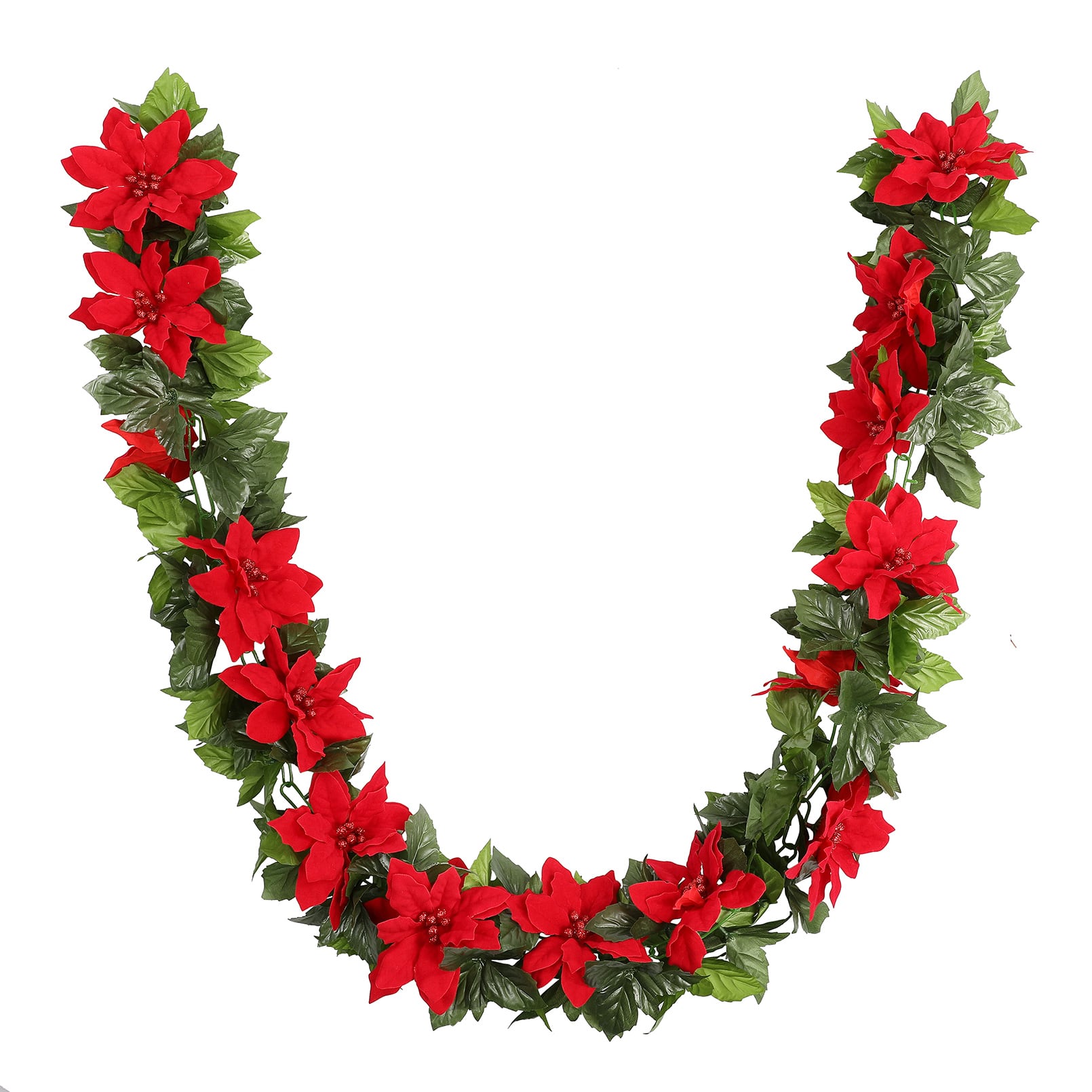 6ft. Red &#x26; Green Poinsettia Chain Garland by Ashland&#xAE;