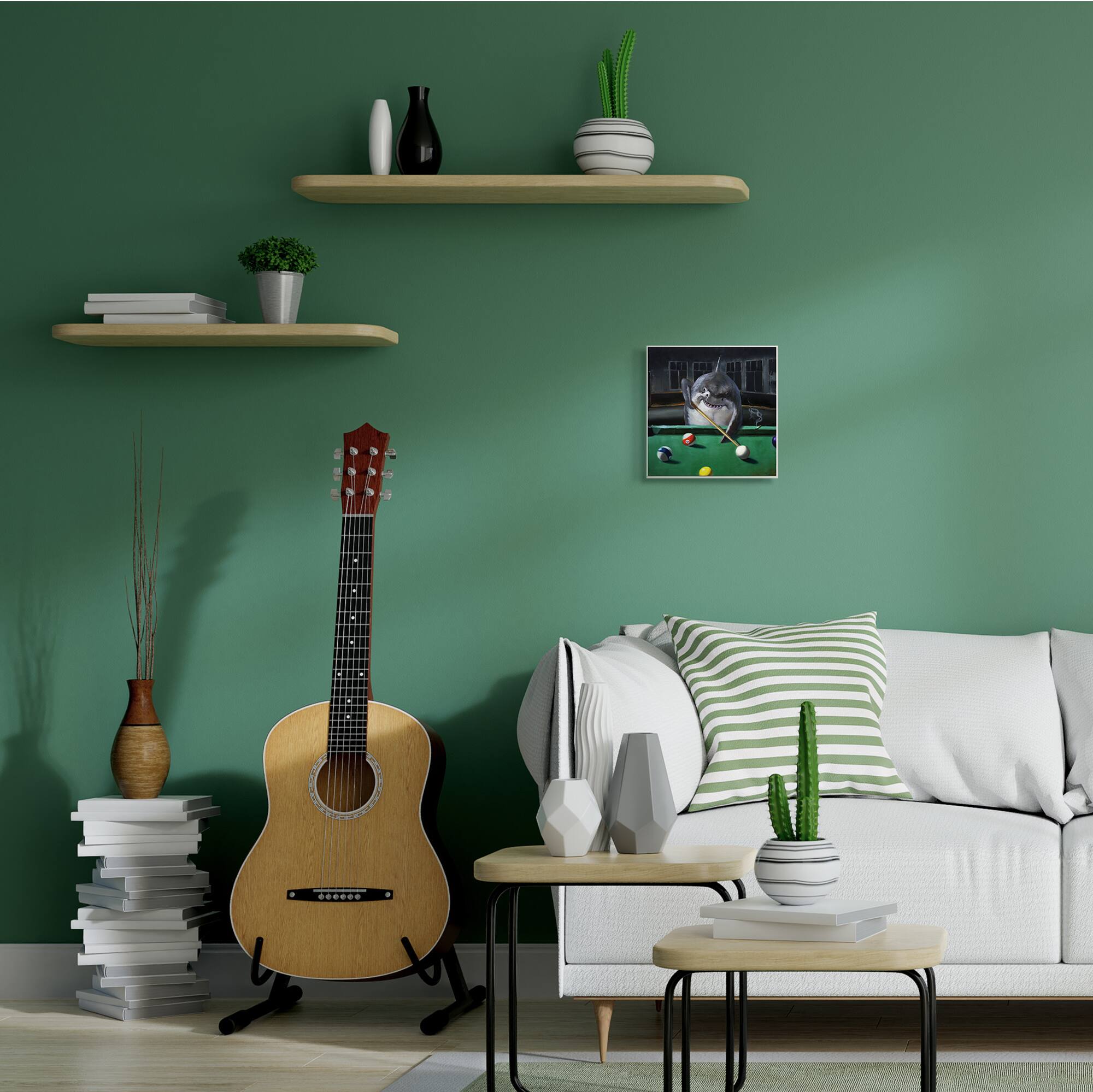 Stupell Industries Pool Shark Funny Marine Animal Bar, 12" x 12"